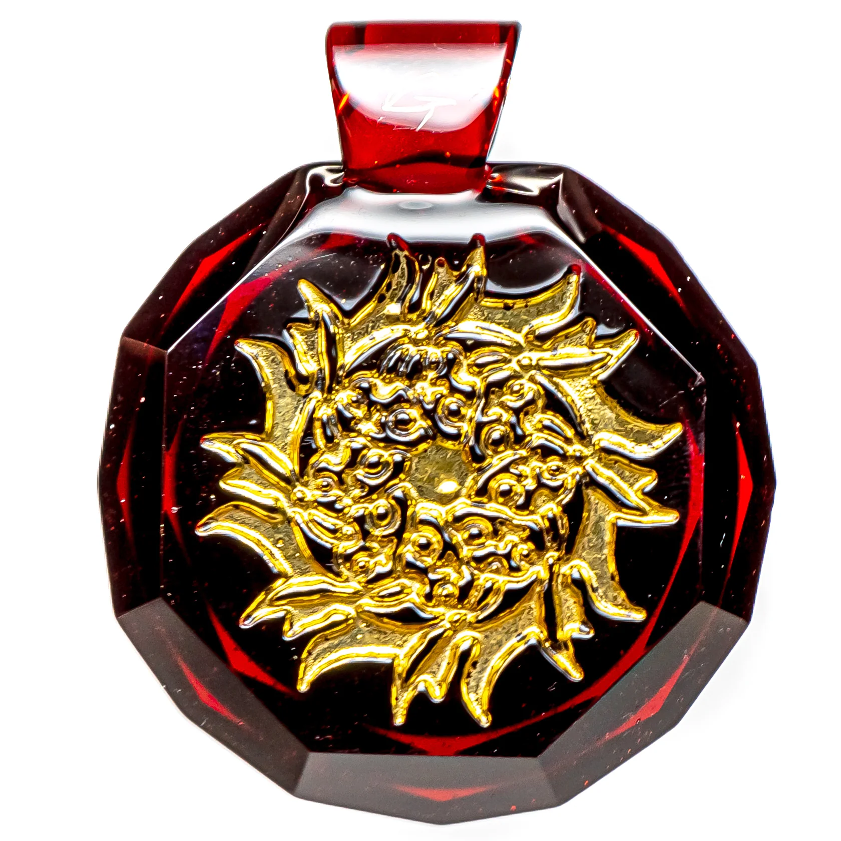 Green T Glass - Faceted Pendant - Anubis - Pomegranate - Image 2