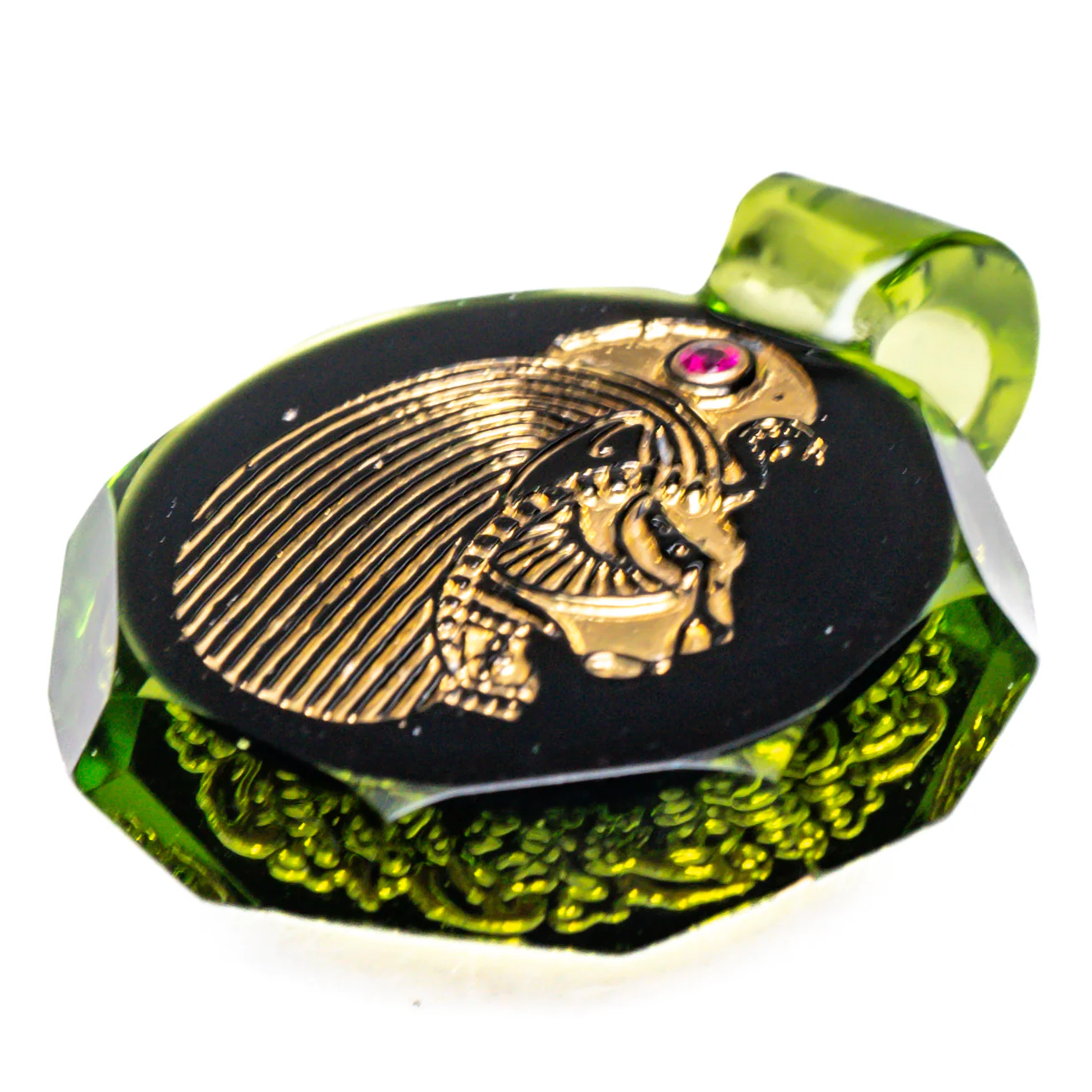 Green T Glass - Faceted Pendant - Lion - Haterade - Image 2
