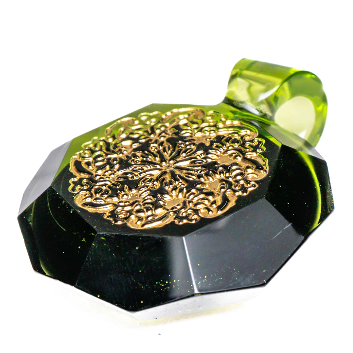 Green T Glass - Faceted Pendant - Lion - Haterade - Image 3