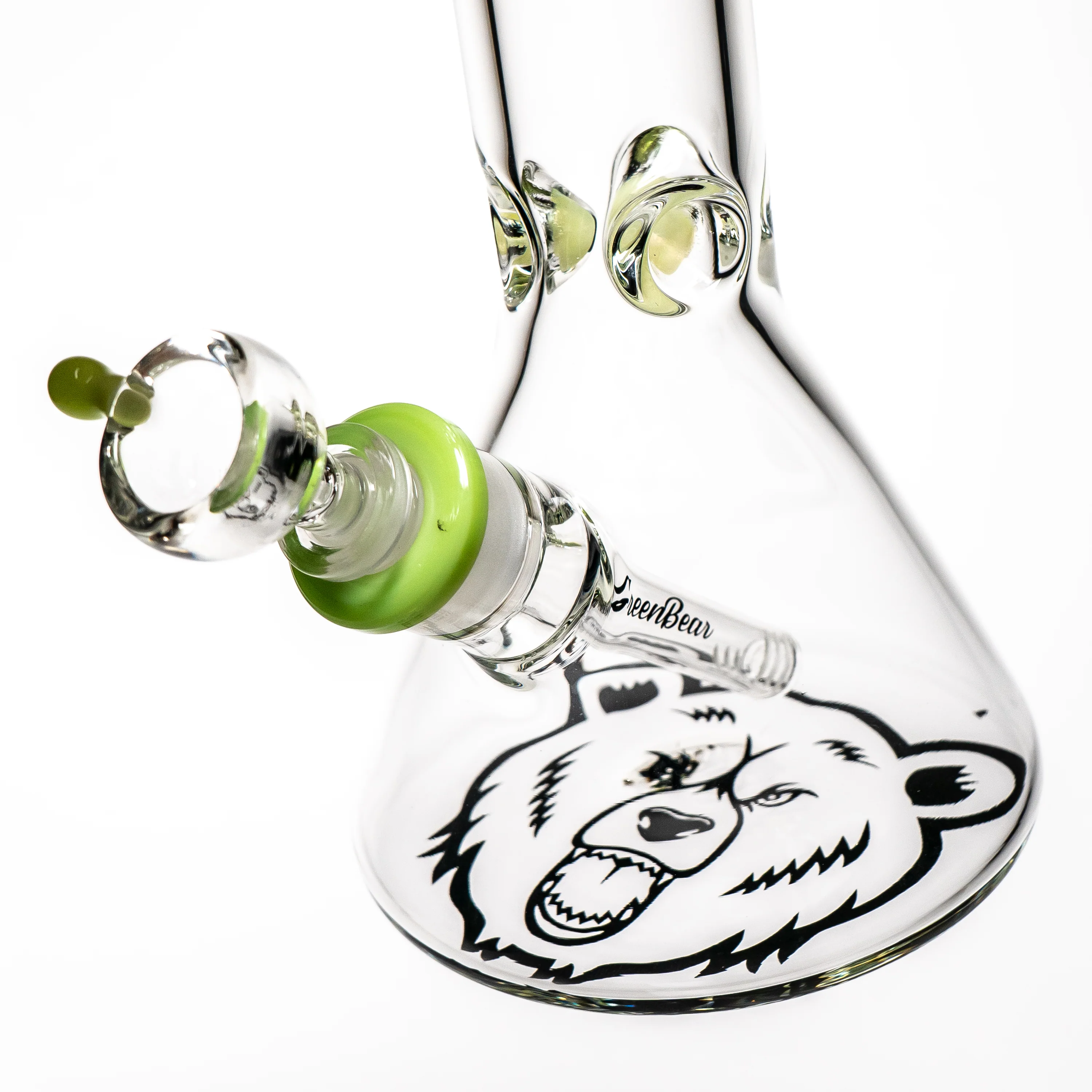 Green Bear - 12" Beaker w/ Milky Green Accents - Image 5