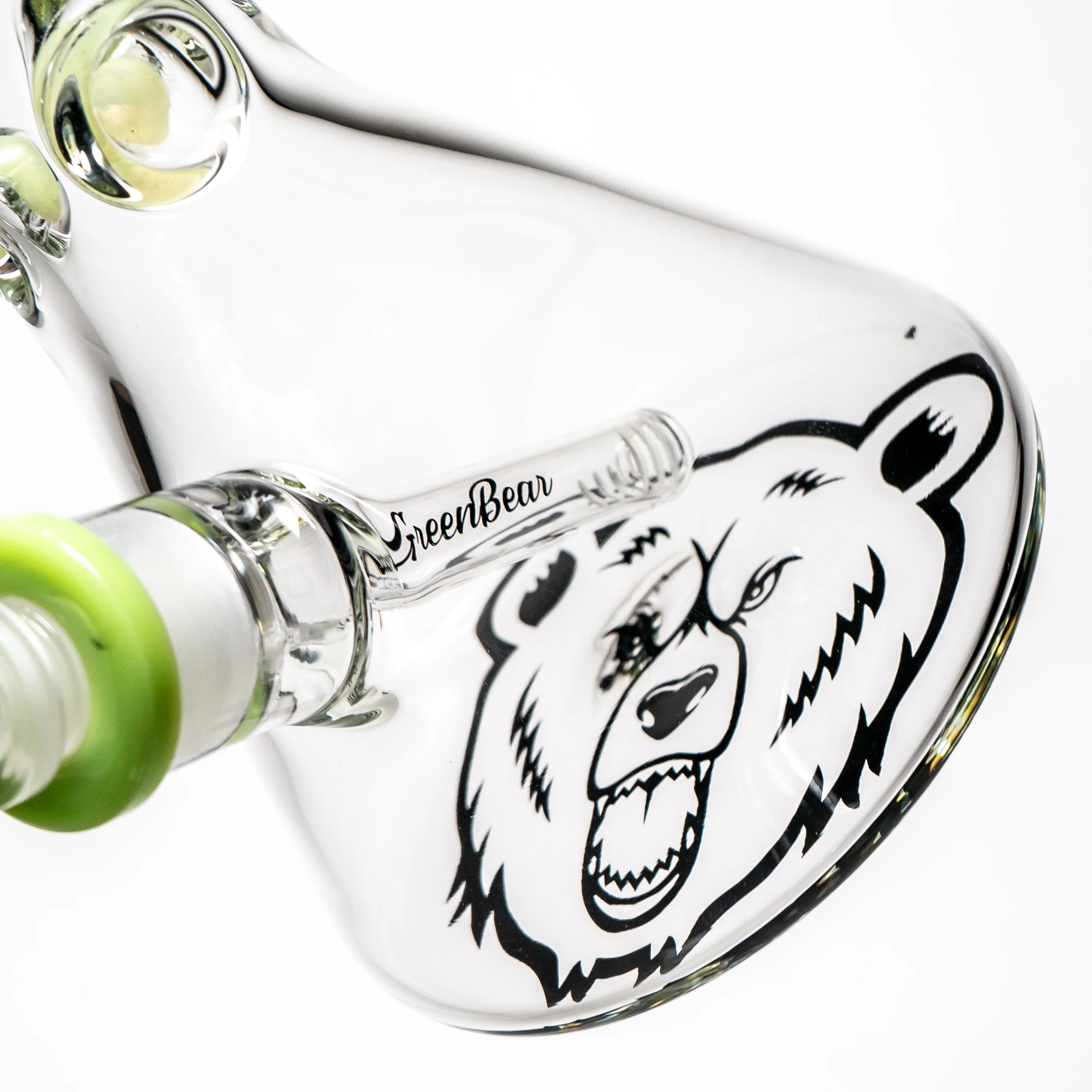 Green Bear - 12" Beaker w/ Milky Green Accents - Image 6