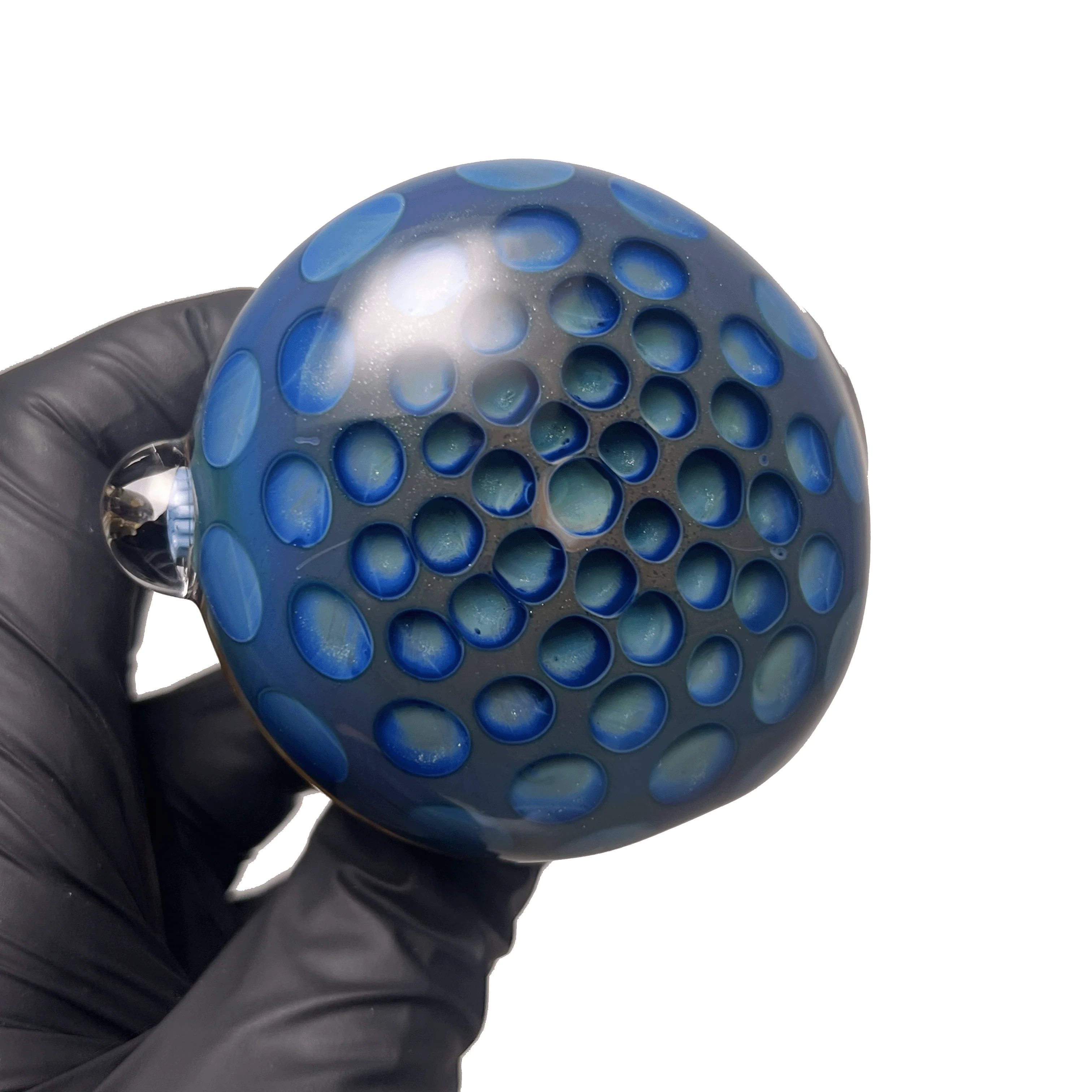 Greenlite - Heavy Spoon - Flat Mouth - Fume w/ Twist Cane & Blue Honeycomb #4 - Image 5