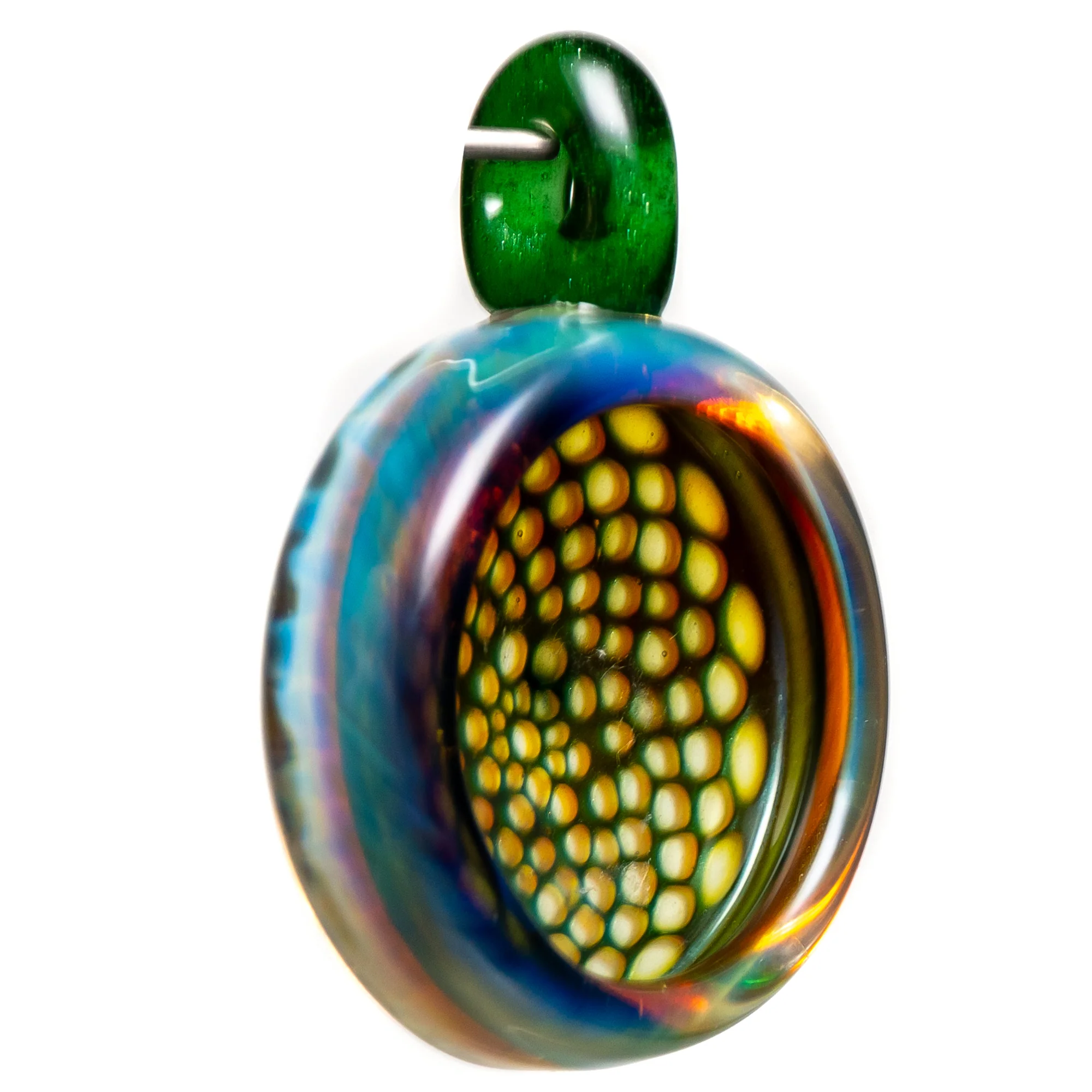 Harold Ludeman - Honeycomb Pendant - Double Amber Purple & Green Stardust - Image 2