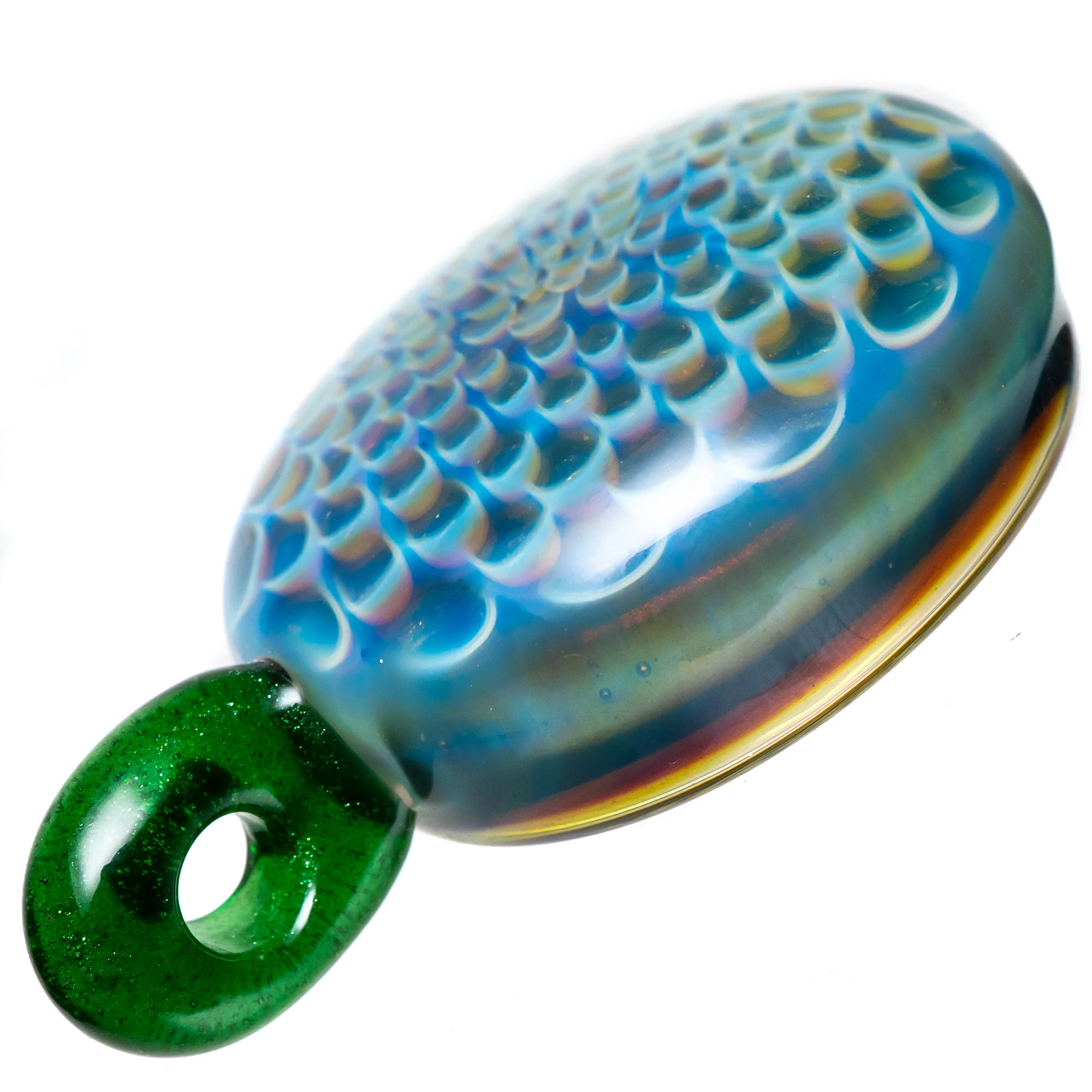 Harold Ludeman - Honeycomb Pendant - Double Amber Purple & Green Stardust - Image 3