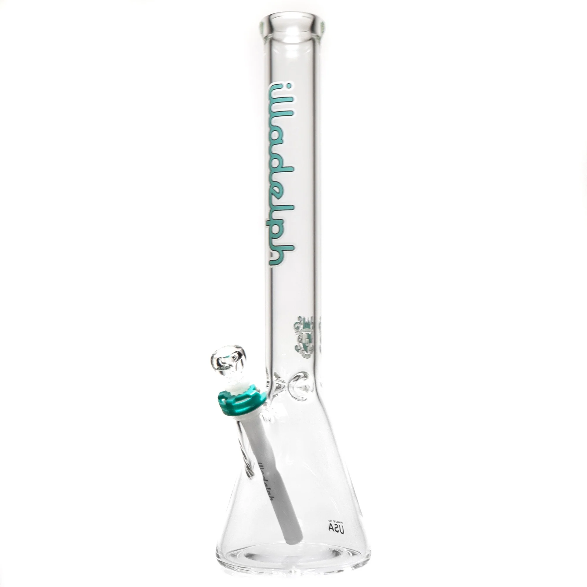 Illadelph - Medium Beaker - 7mm - Teal & White Label