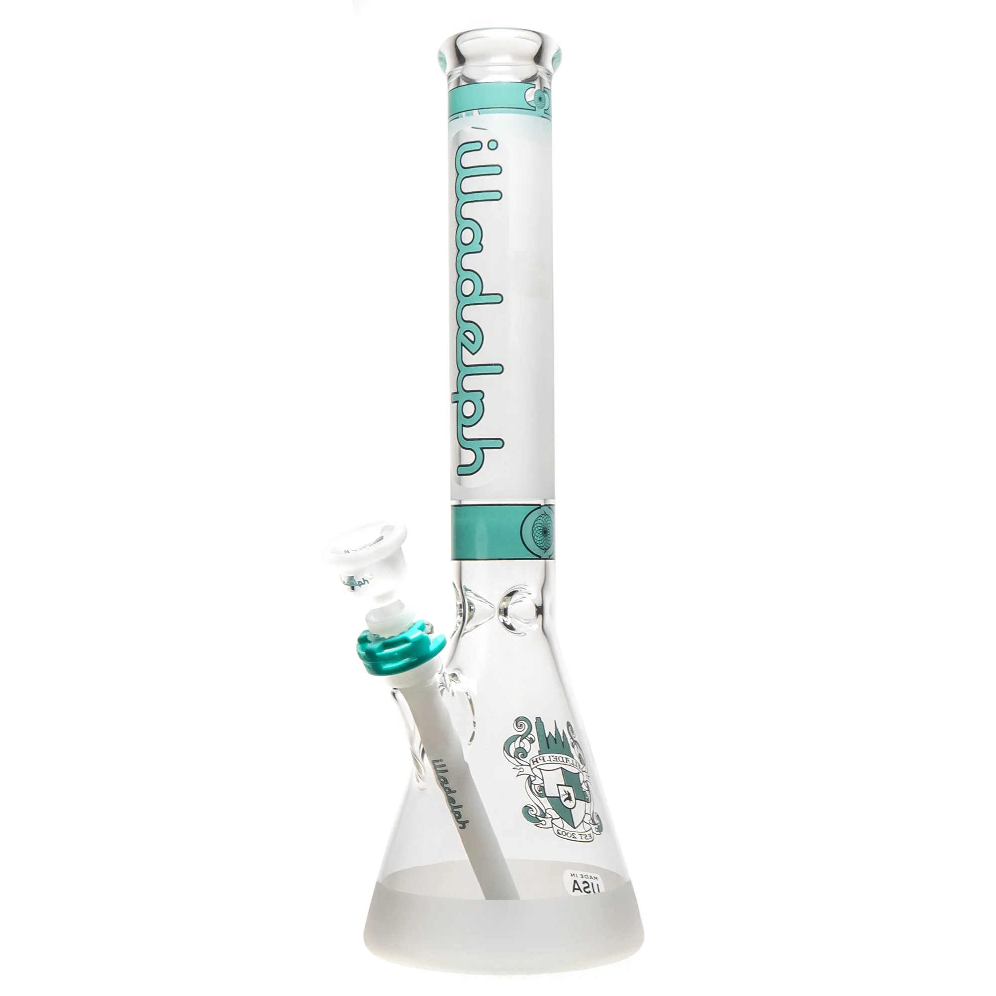 Illadelph - Short Beaker - Frosted Signature Series - Teal Label