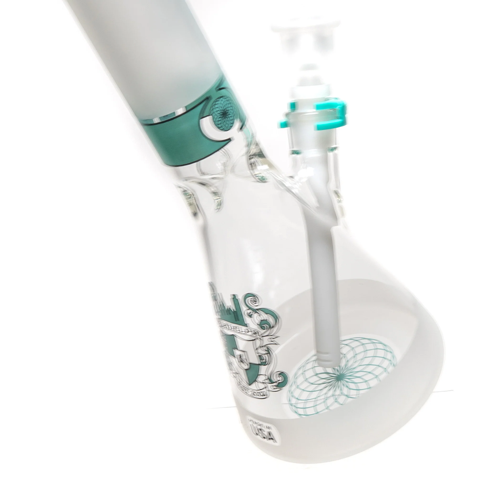 Illadelph - Short Beaker - Frosted Signature Series - Teal Label - Image 6