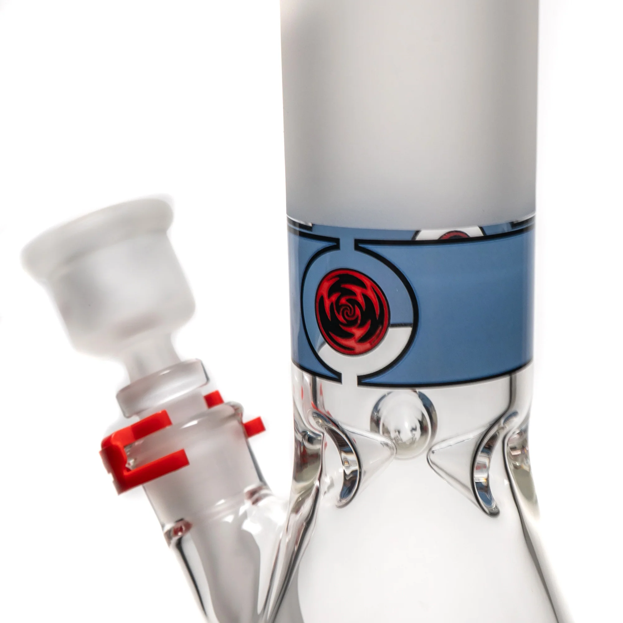 Illadelph - Tall Beaker - Frosted Signature Series - Red & Black Label w/ Blue Band - Image 5
