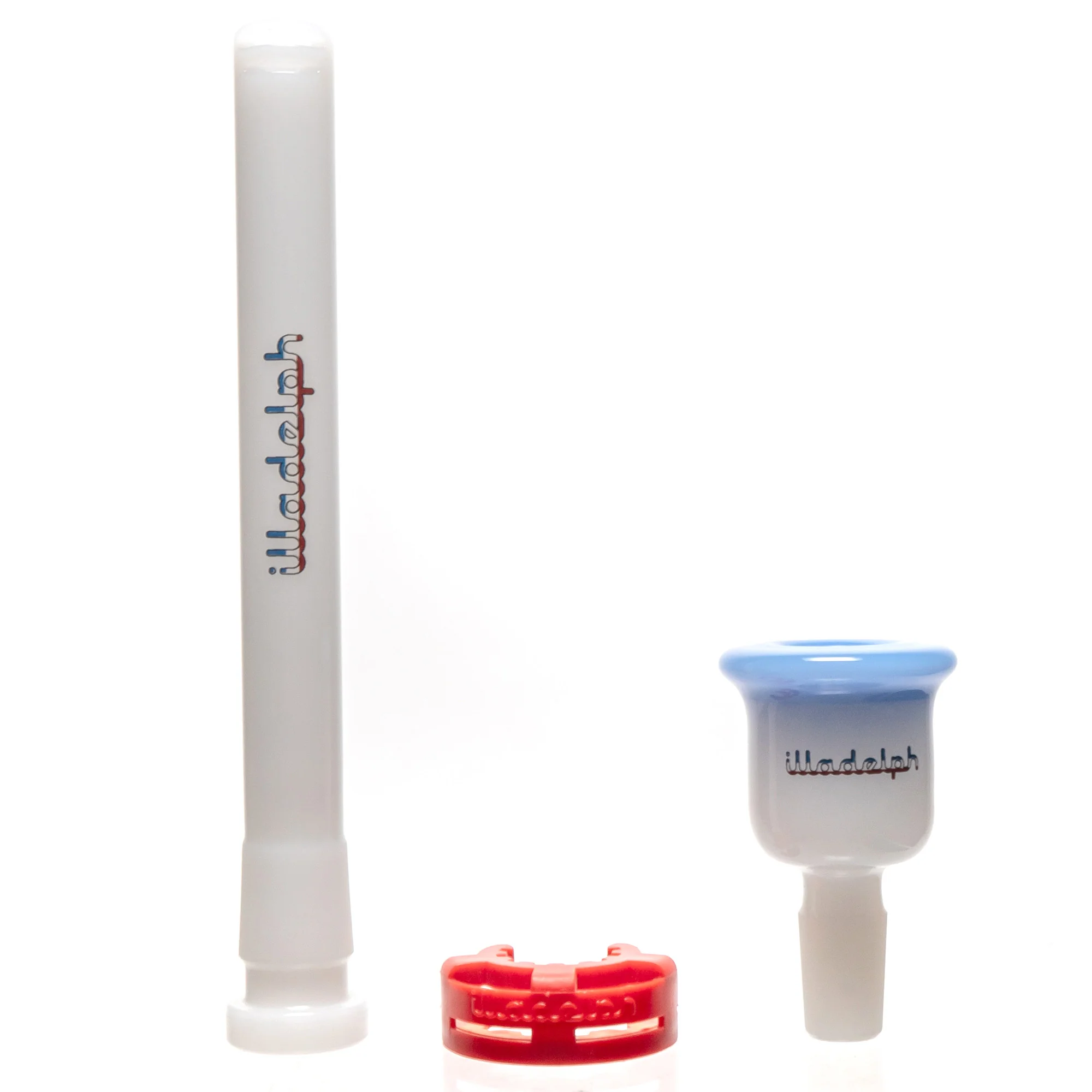Illadelph - Tall Beaker - Frosted Signature Series - Red & Black Label w/ Blue Band - Image 7