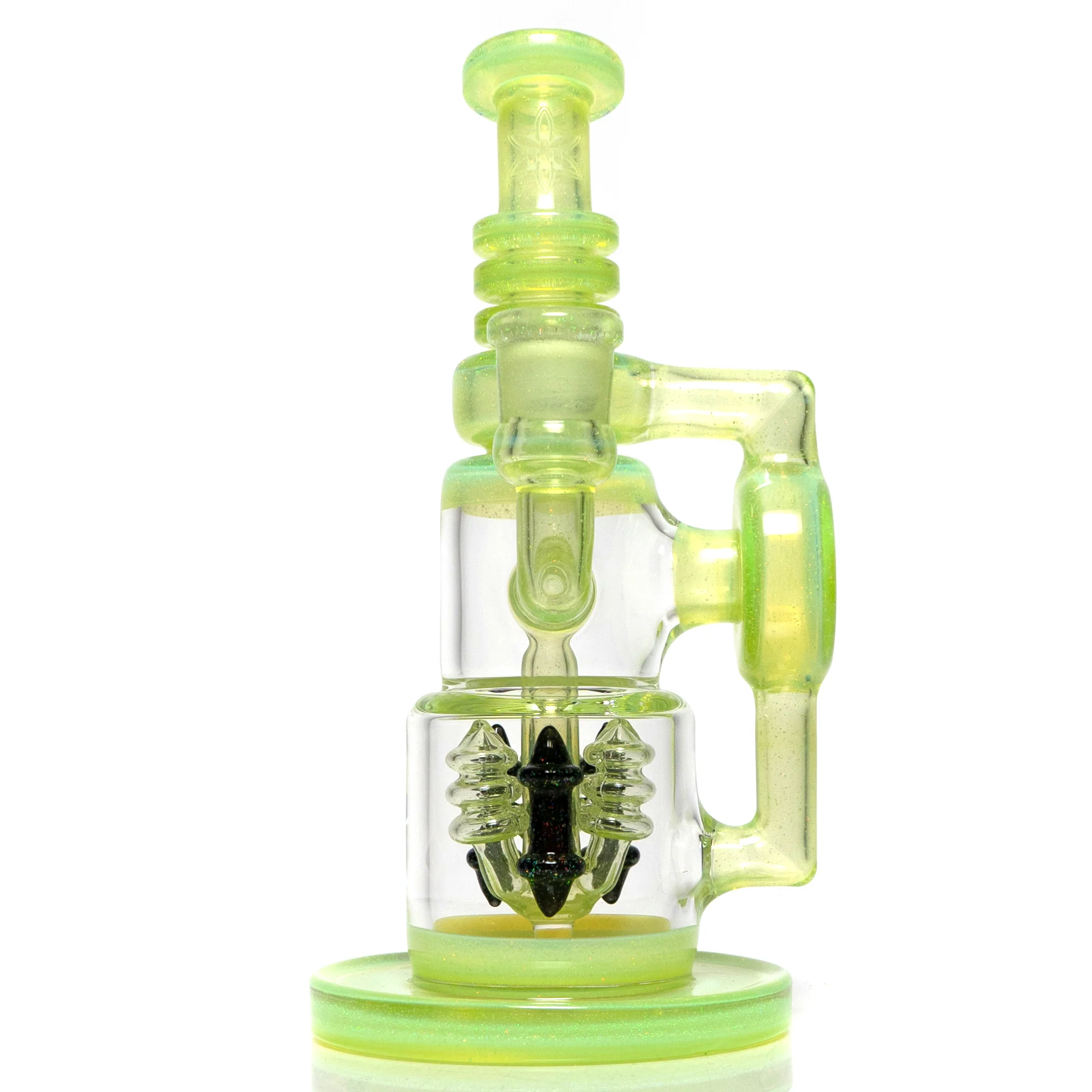 Ill Glass - Custom Flux Cycler w/ Stabilization Pylons - Opal Lime & Crushed Opal - Image 4