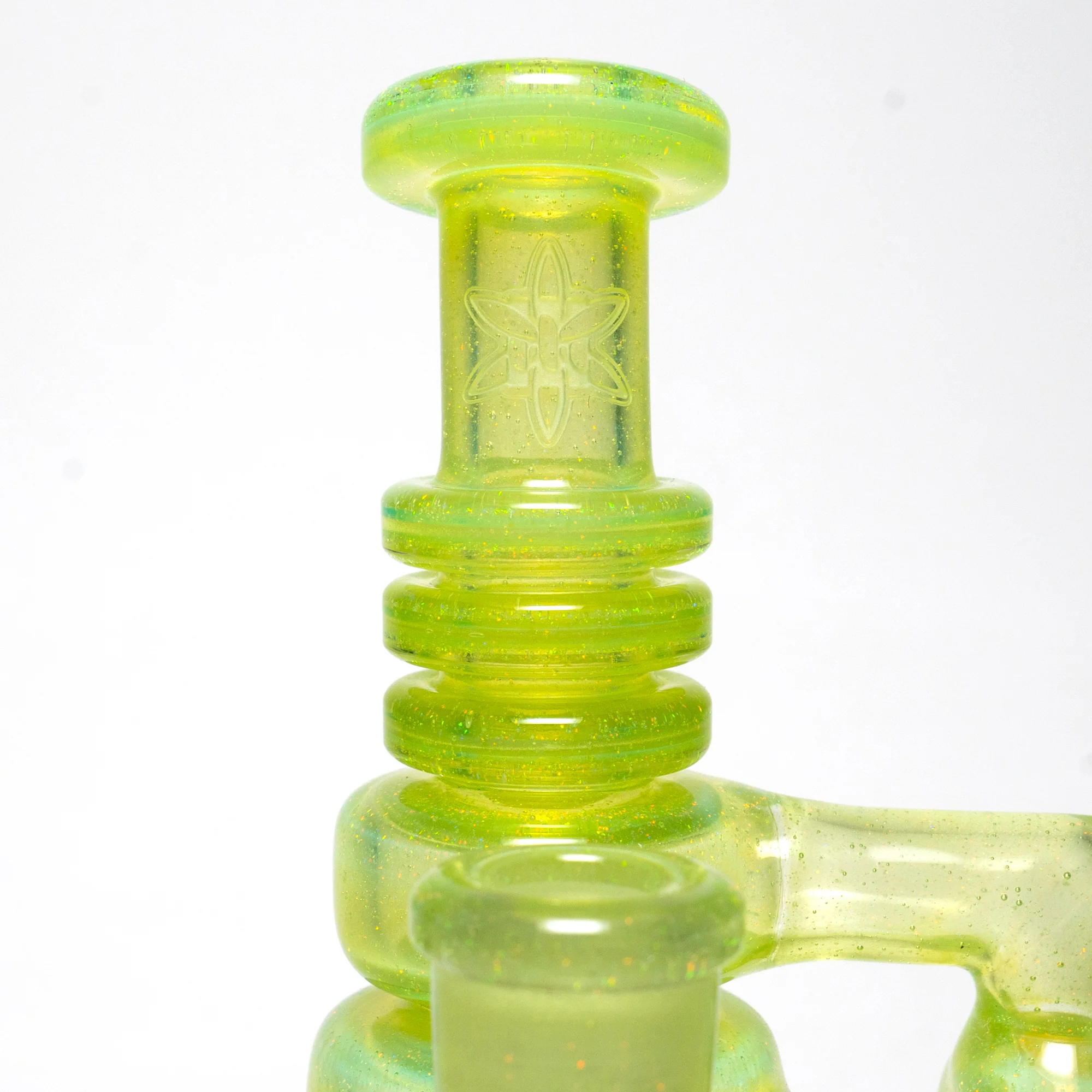 Ill Glass - Custom Flux Cycler w/ Stabilization Pylons - Opal Lime & Crushed Opal - Image 5