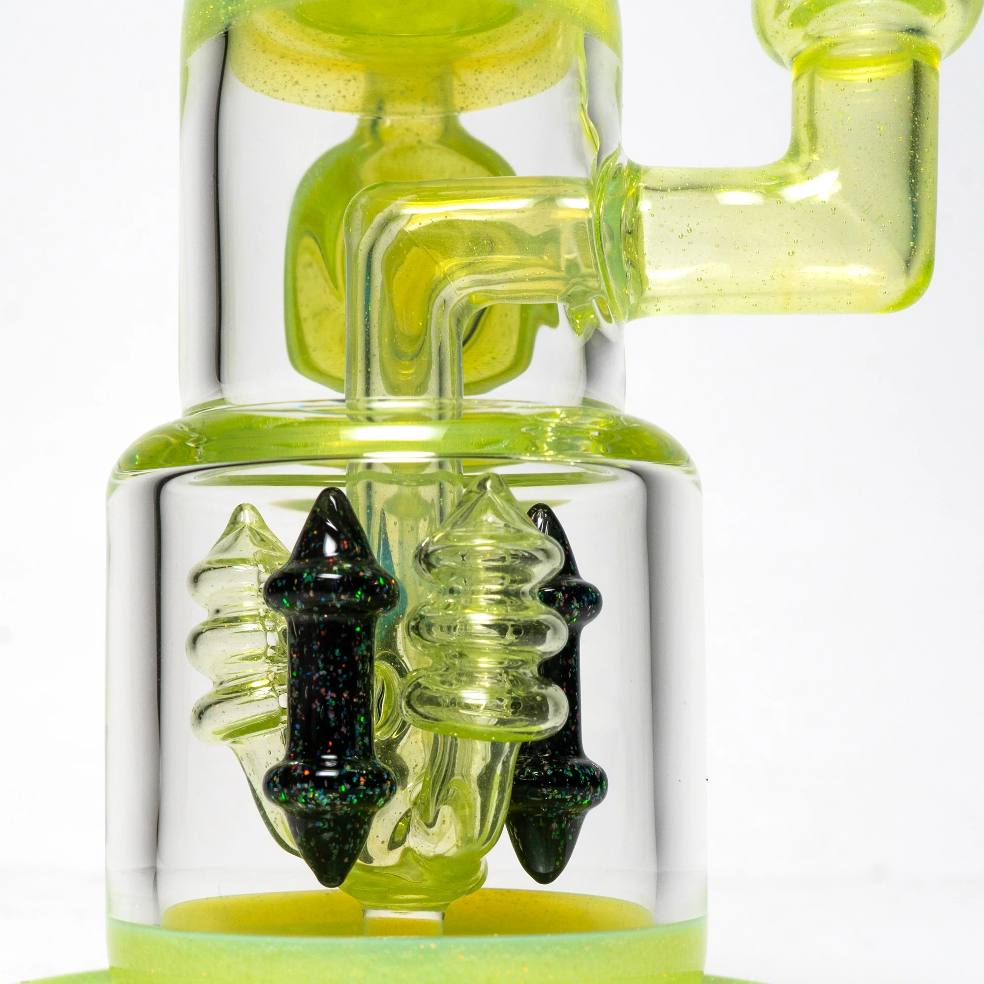 Ill Glass - Custom Flux Cycler w/ Stabilization Pylons - Opal Lime & Crushed Opal - Image 7
