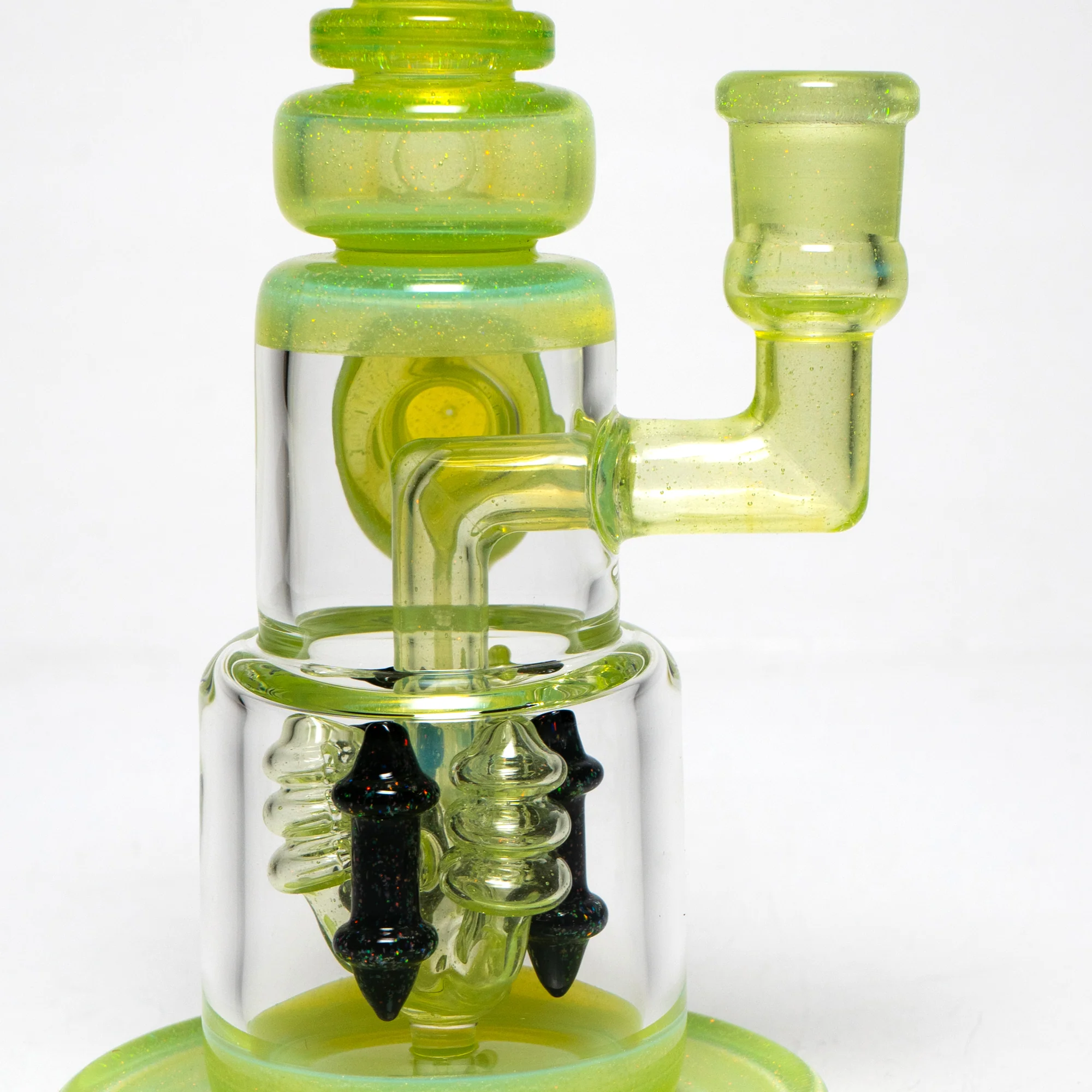 Ill Glass - Custom Flux Cycler w/ Stabilization Pylons - Opal Lime & Crushed Opal - Image 8
