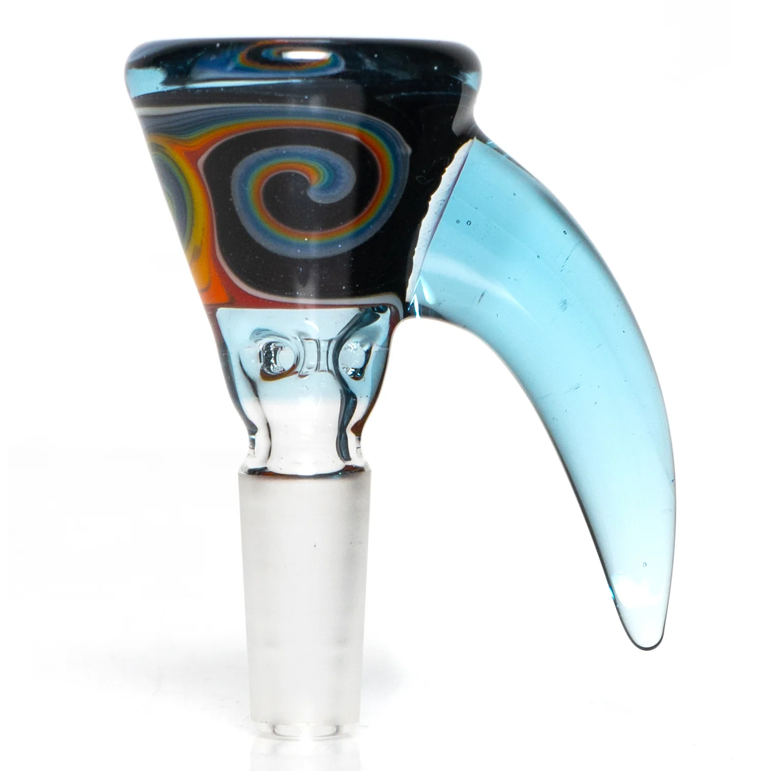 Ill Glass - Custom Mini Beaker - Transparent Blue w/ Rainbow Linework - Image 14