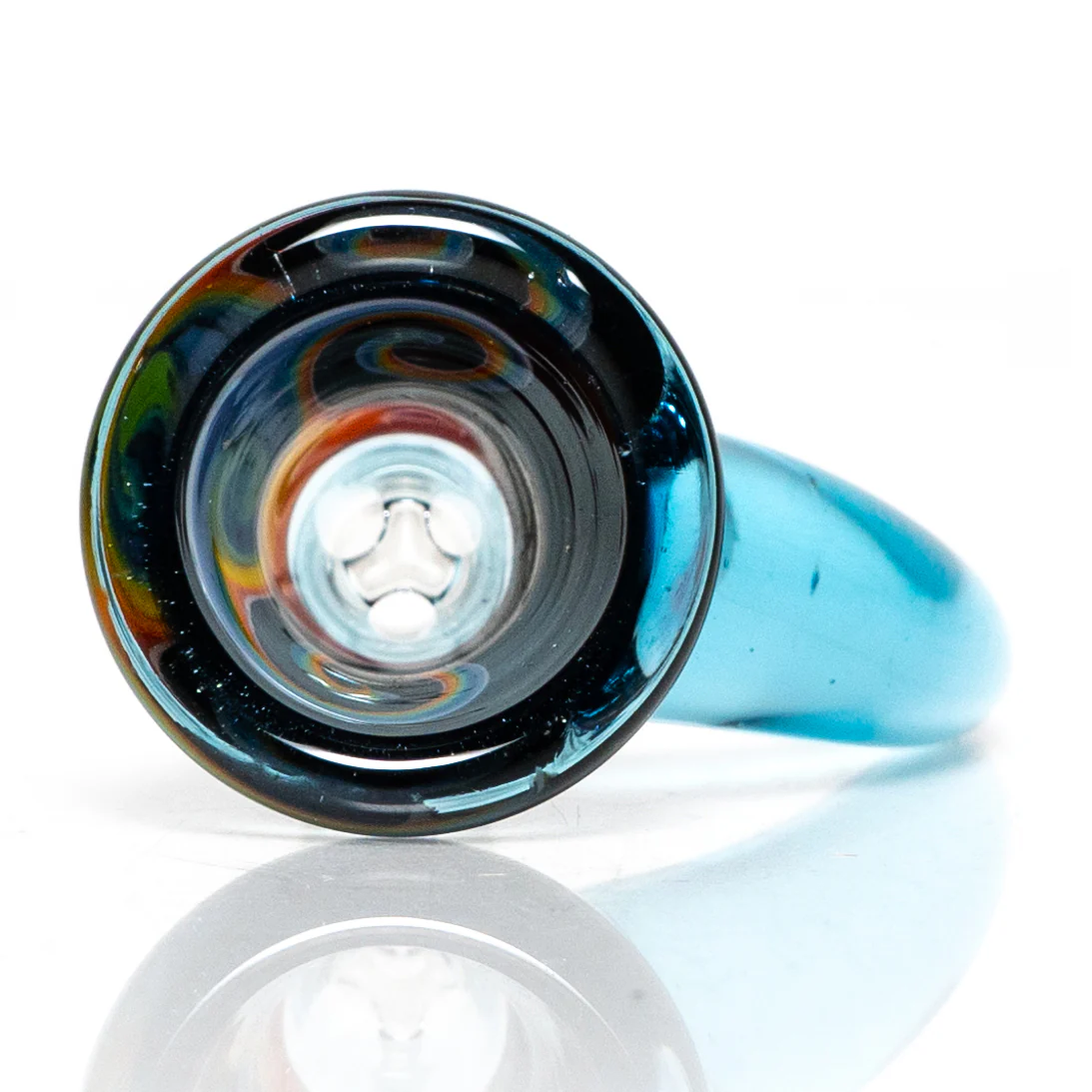 Ill Glass - Custom Mini Beaker - Transparent Blue w/ Rainbow Linework - Image 15