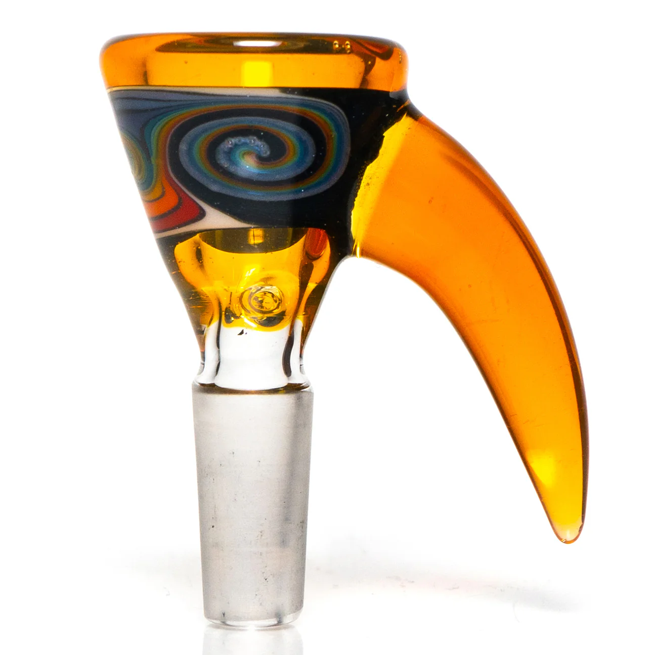Ill Glass - Custom Mini Beaker - Transparent Orange w/ Rainbow Linework - Image 15