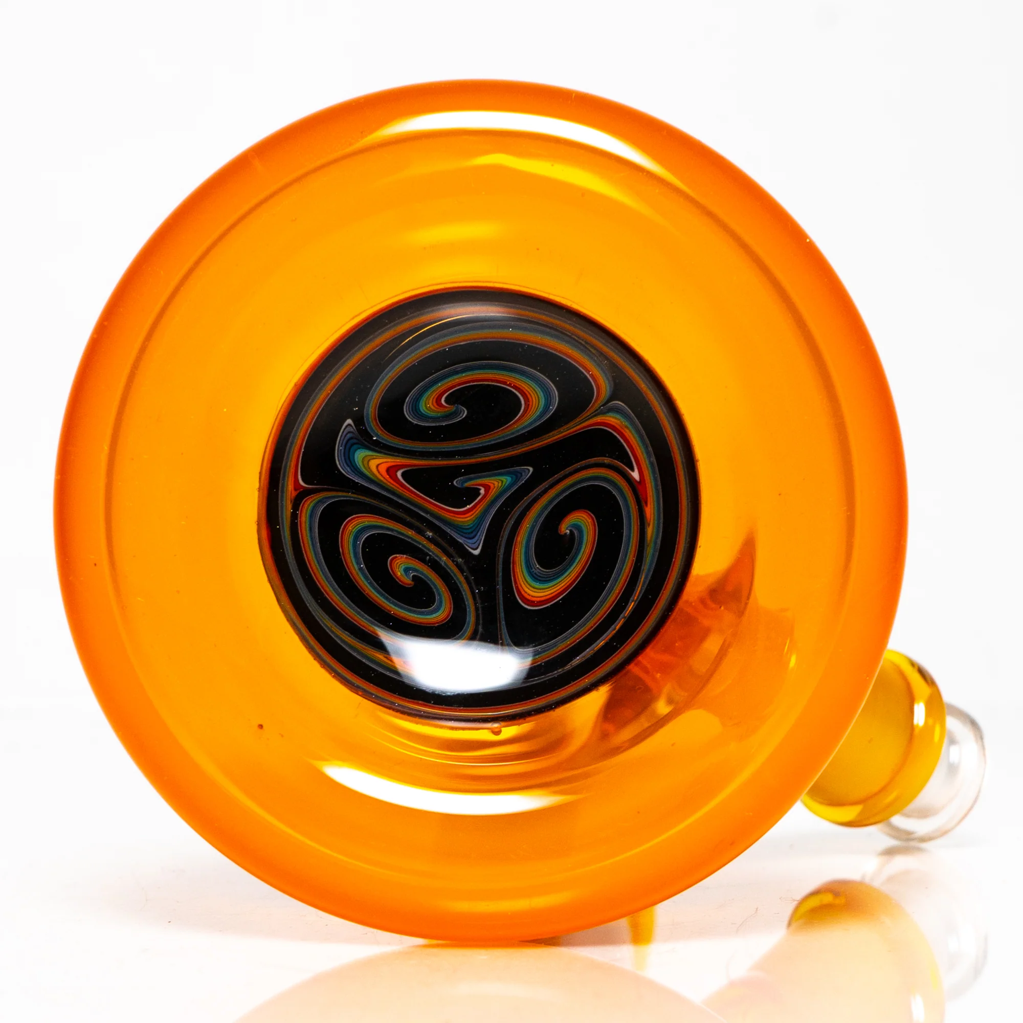 Ill Glass - Custom Mini Beaker - Transparent Orange w/ Rainbow Linework - Image 18