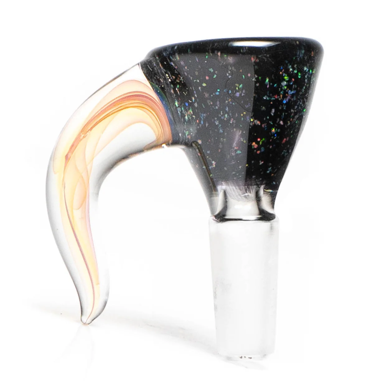 Jakers Glass - Worked Mini Beaker - Crushed Opal & Rainbow Wag - Image 7