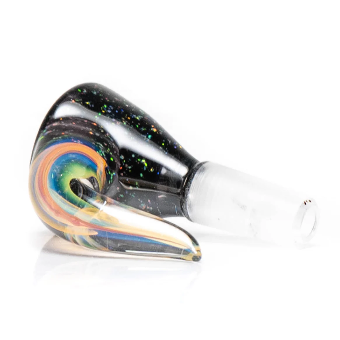 Jakers Glass - Worked Mini Beaker - Crushed Opal & Rainbow Wag - Image 8