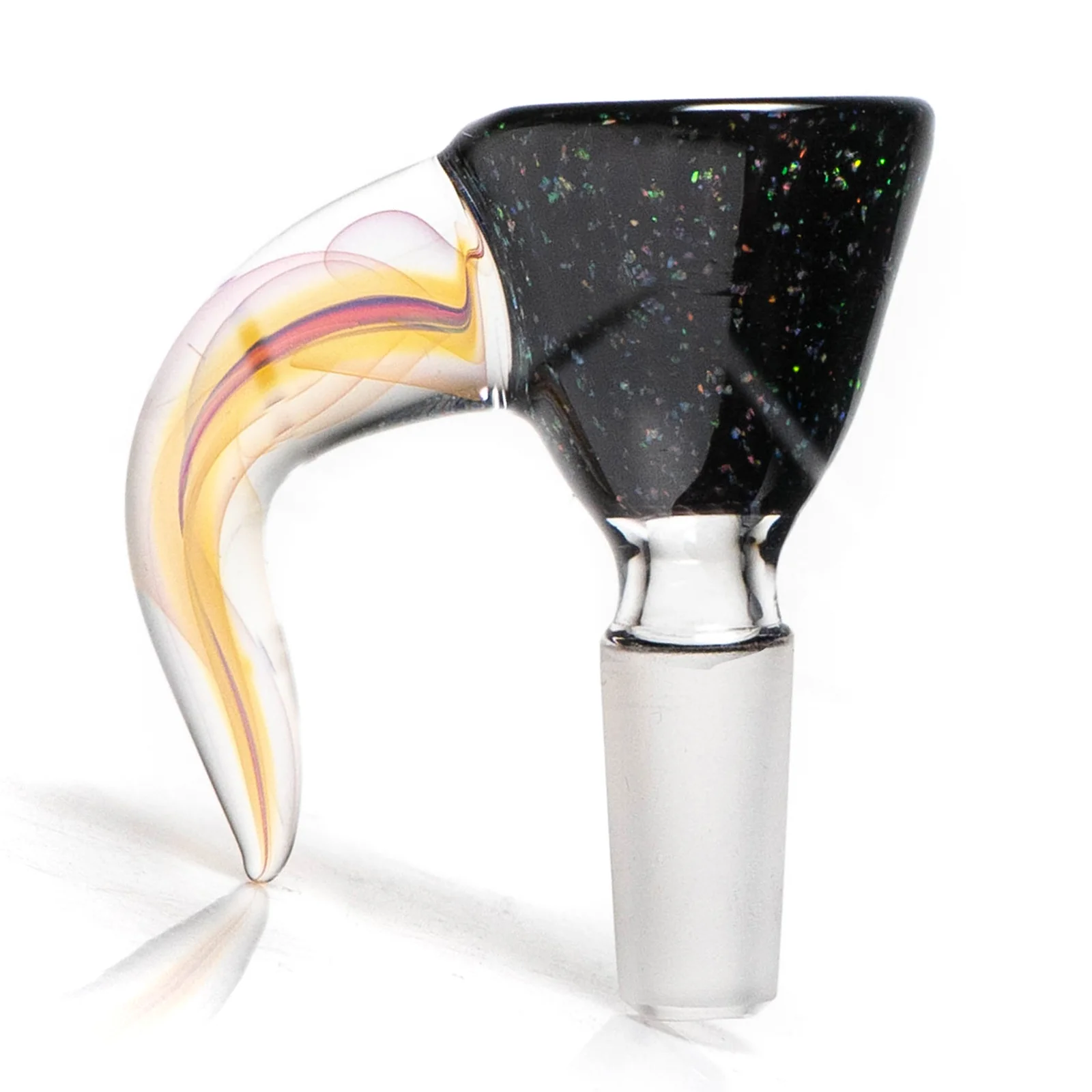 Jakers Glass - Worked Mini Beaker - Crushed Opal & Rasta Reversal - Image 4