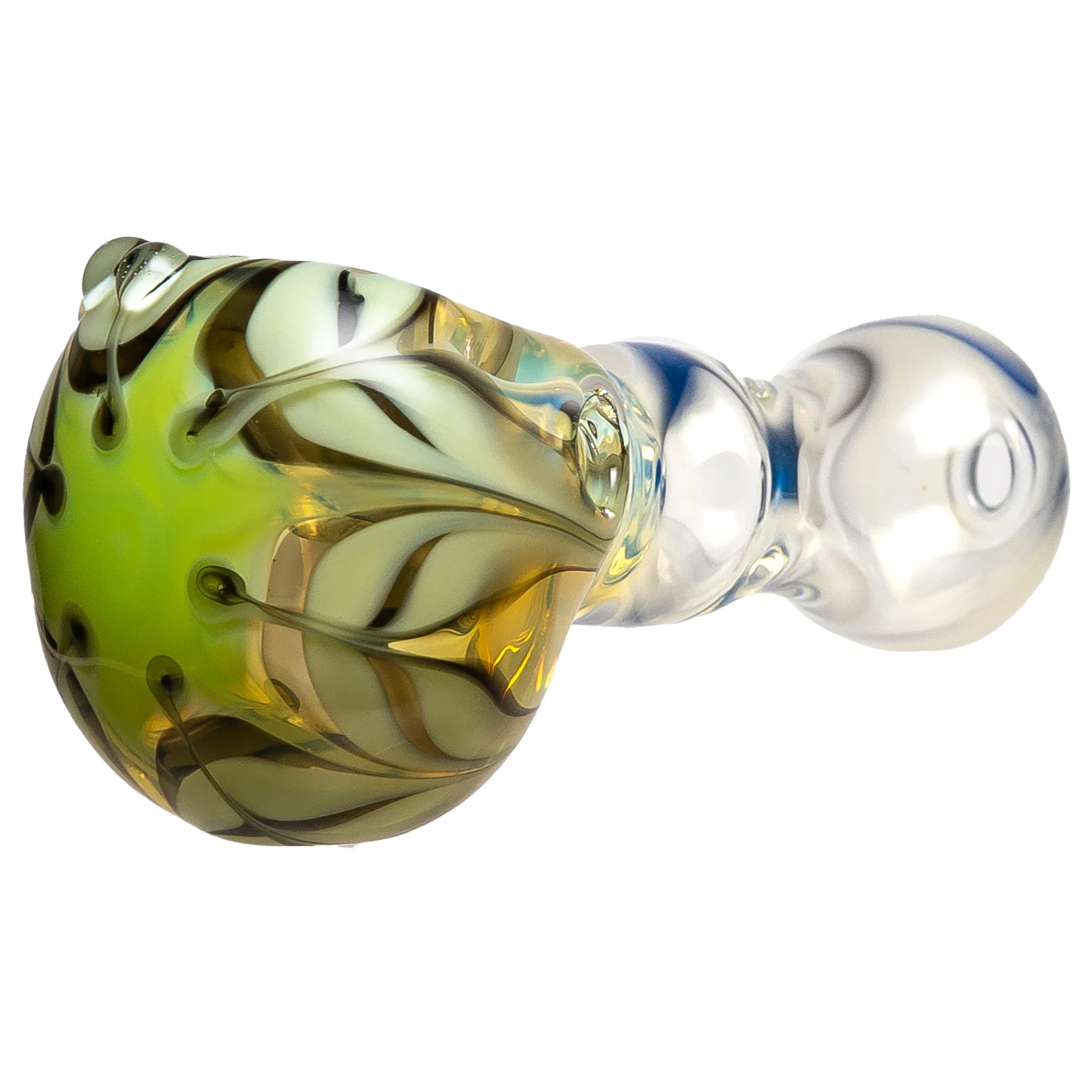 Justice Brown Glass - Fume Spoon Pipe - Green Black Flower