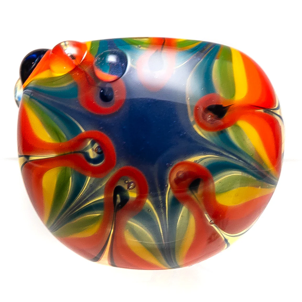 Justice Brown Glass - Fume Spoon Pipe - Rainbow Flower - Image 2
