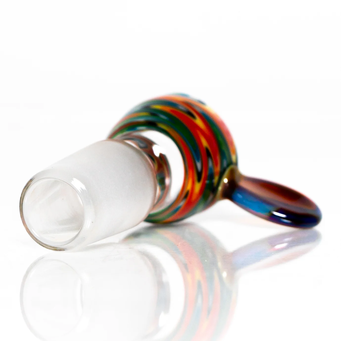 K2 Glass - Worked Snap Slide - 14mm - Fire & Earth Wag w/ Amber Purple Handle #1 - Image 3