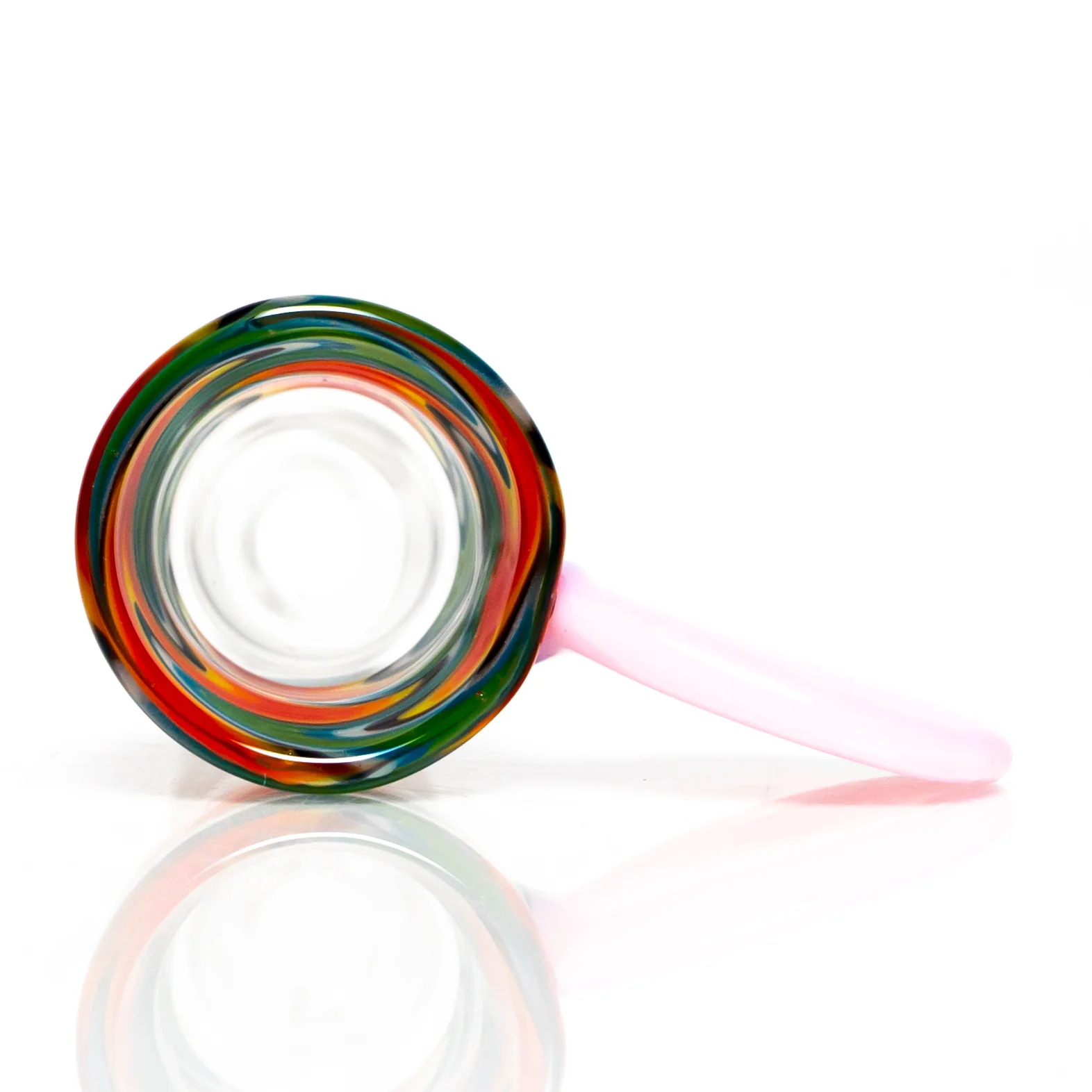 K2 Glass - Worked Snap Slide - 14mm - Fire & Earth Wag w/ Pink Cadillac Handle - Image 2