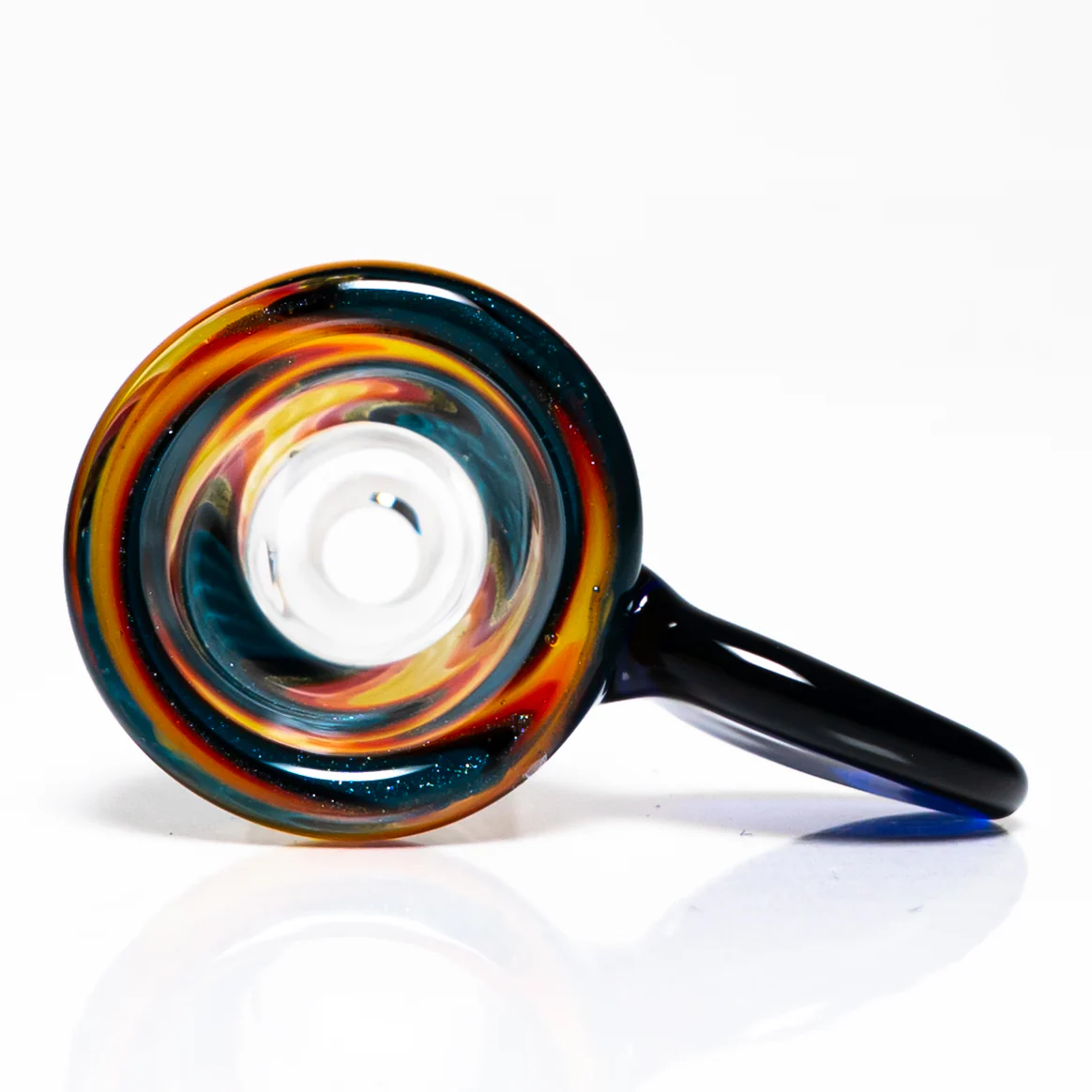 K2 Glass - Worked Snap Slide - 14mm - Fire & Water Wag w/ Cobalt Handle #5 - Image 2