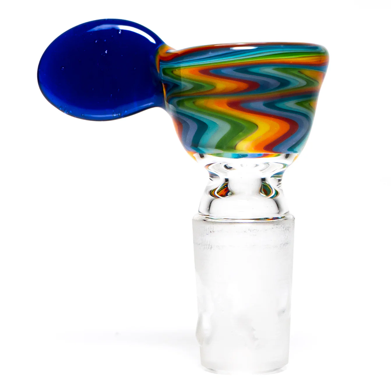 K2 Glass - Worked Snap Slide - 14mm - Rainbow Wag w/ Neptune Handle - Image 2