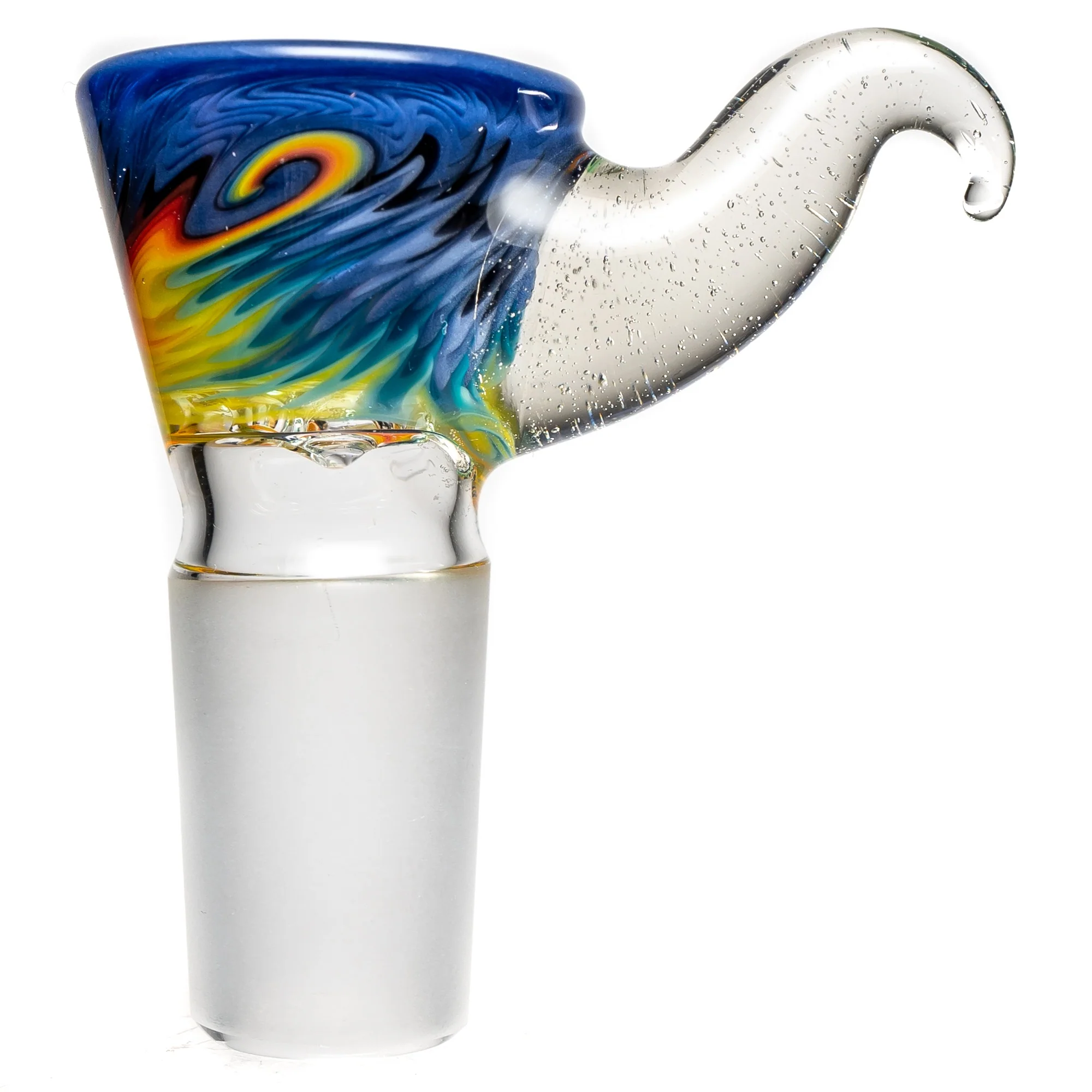 Kevin Howell - Martini Slide - 4 Hole - 18mm - Purple & Rainbow Linework w/ UV Blu V