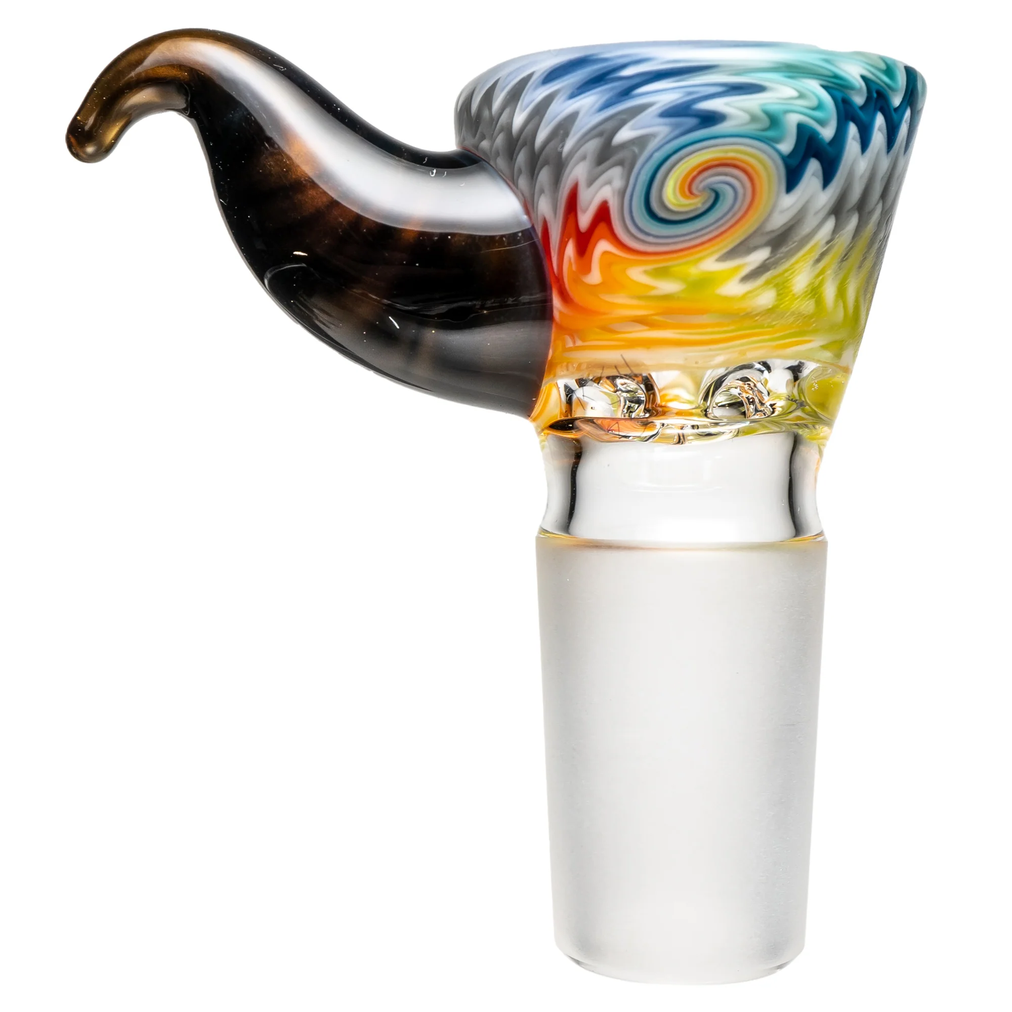 Kevin Howell - Martini Slide - 4 Hole - 18mm - Smoke & Fruit Stripe Linework w/ Electrum - Image 2