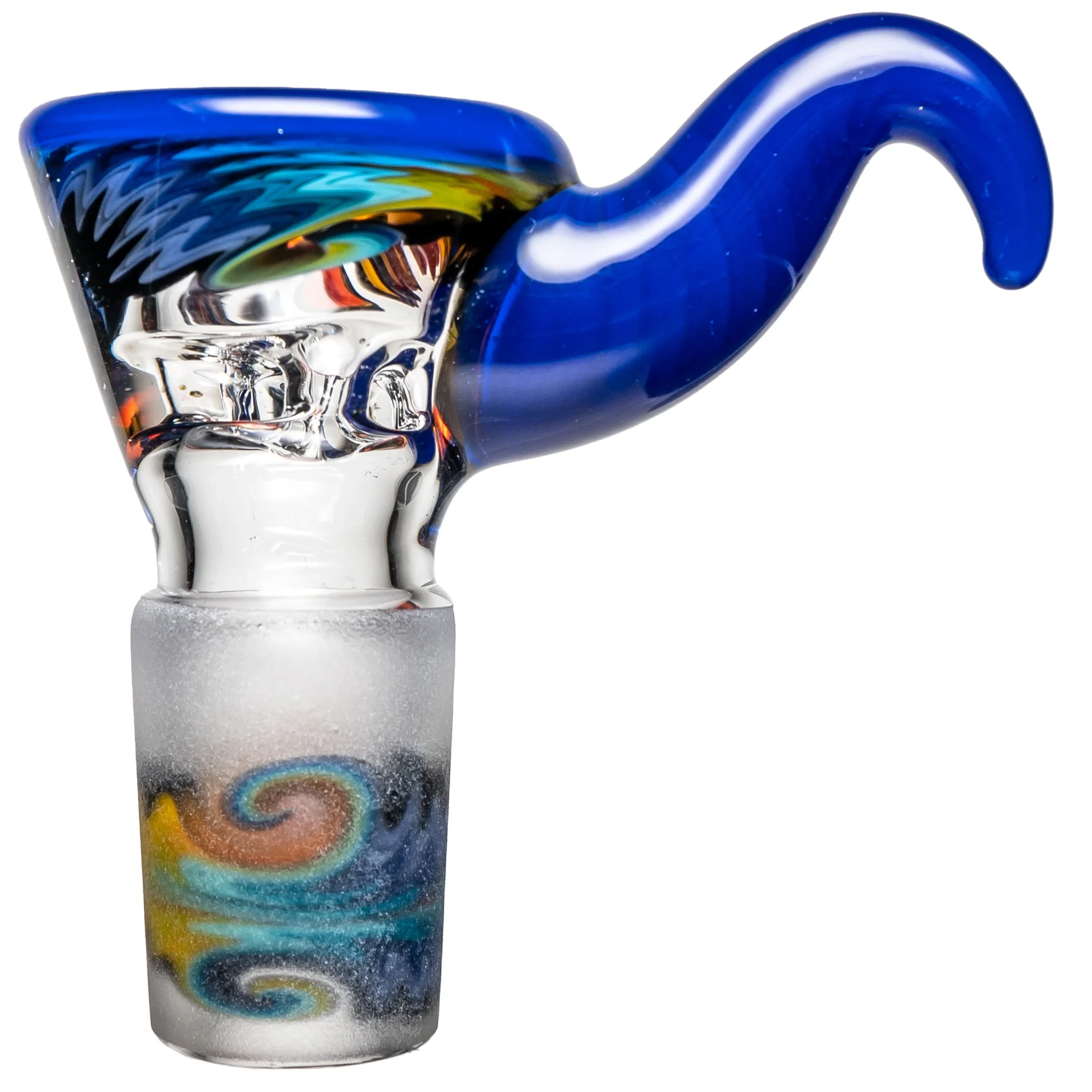 Kevin Howell - Martini Slide w/ Worked Joint - 4 Hole - 18mm - Bipolar w/ Brilliant Blue