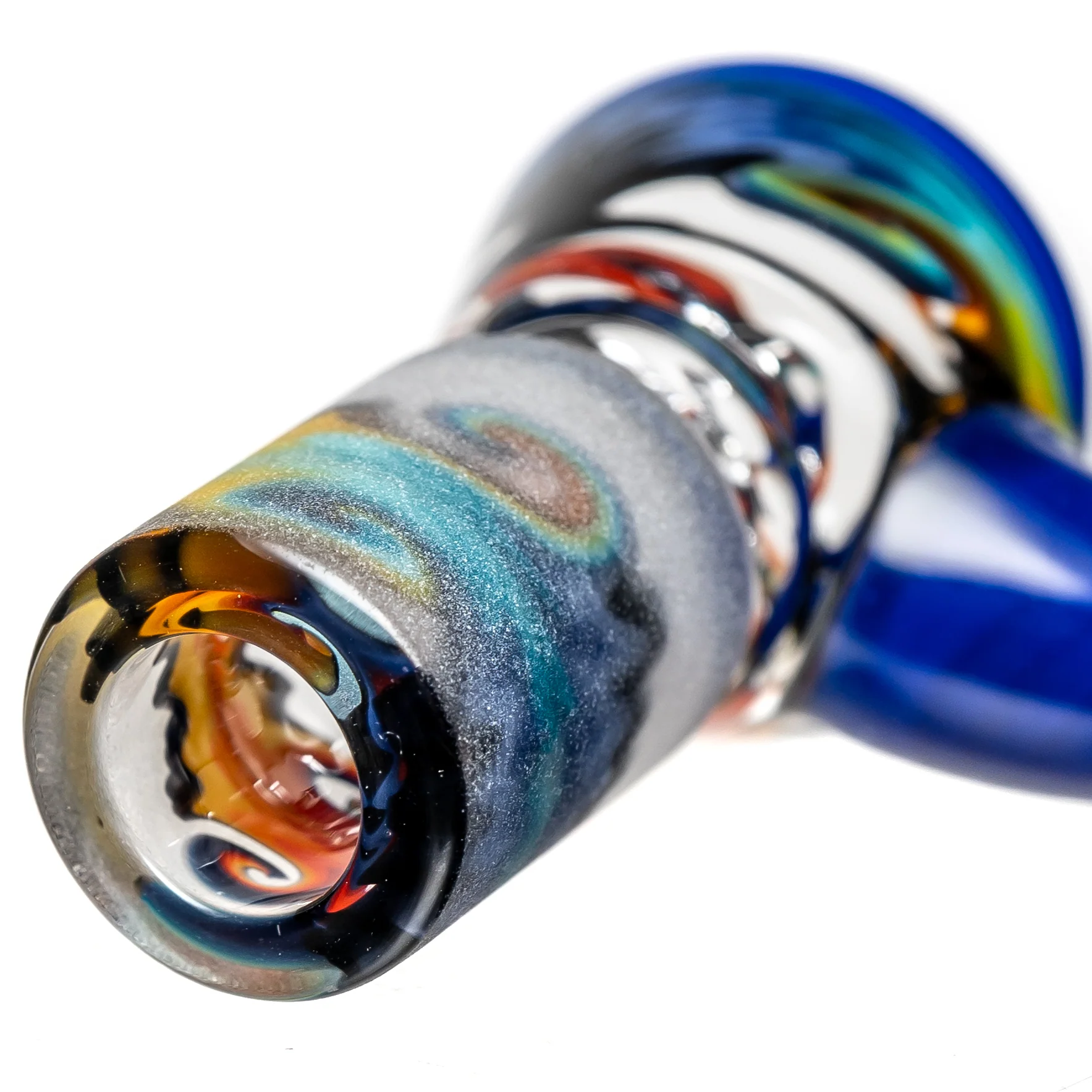 Kevin Howell - Martini Slide w/ Worked Joint - 4 Hole - 18mm - Bipolar w/ Brilliant Blue - Image 5