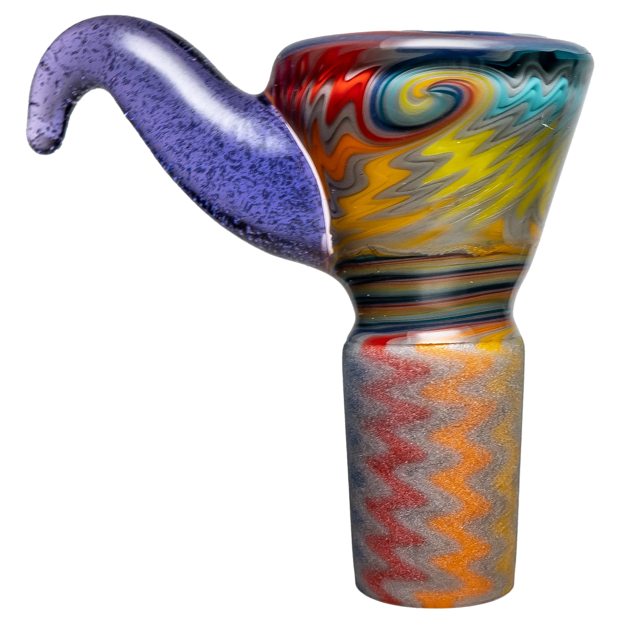 Kevin Howell - Martini Slide w/ Worked Joint - 4 Hole - 18mm - Purple Lollipop - Image 2