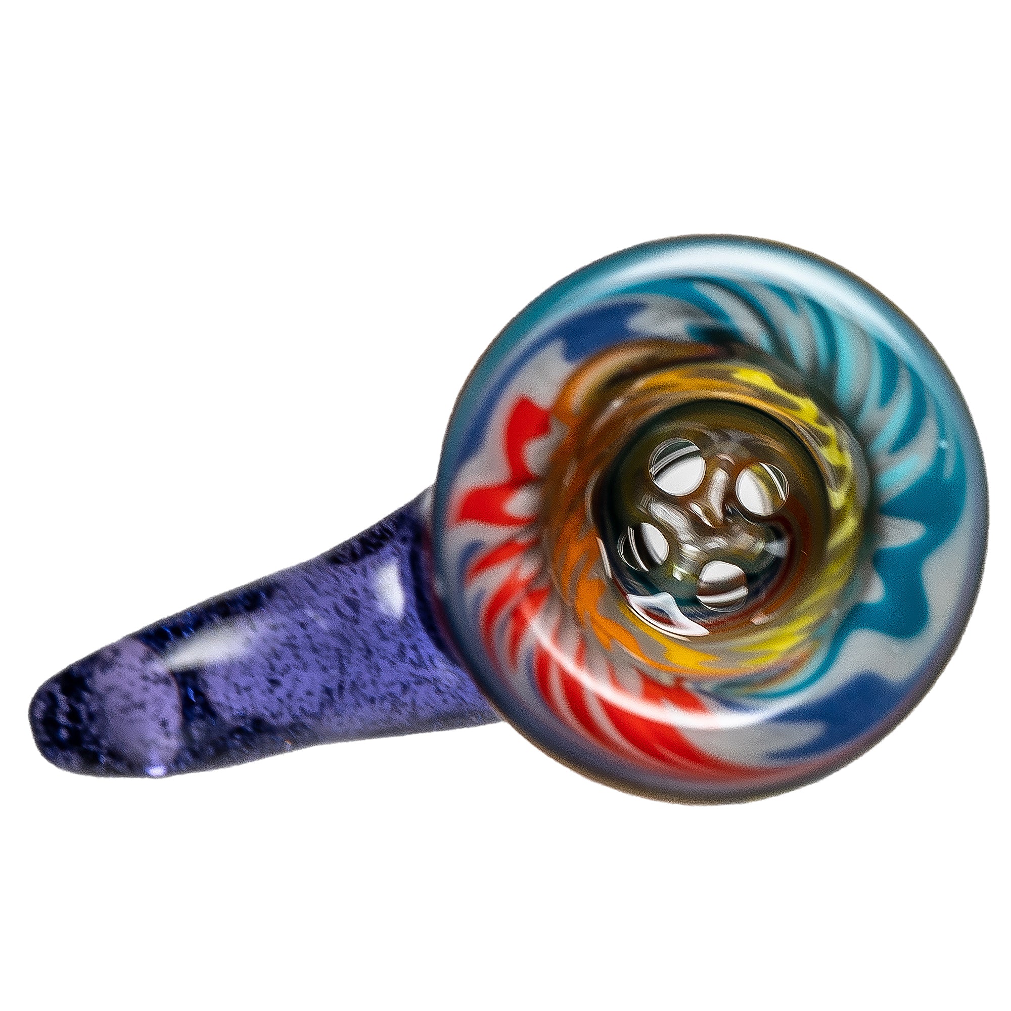 Kevin Howell - Martini Slide w/ Worked Joint - 4 Hole - 18mm - Purple Lollipop - Image 3