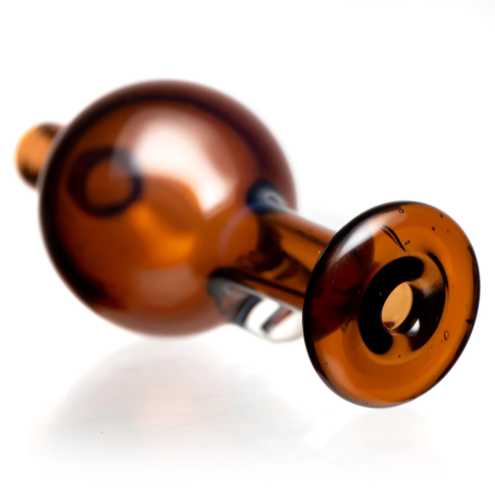 Keys Glass - Bubble Cap - Orange Dancing Bear Head - Sienna Brown - Image 3