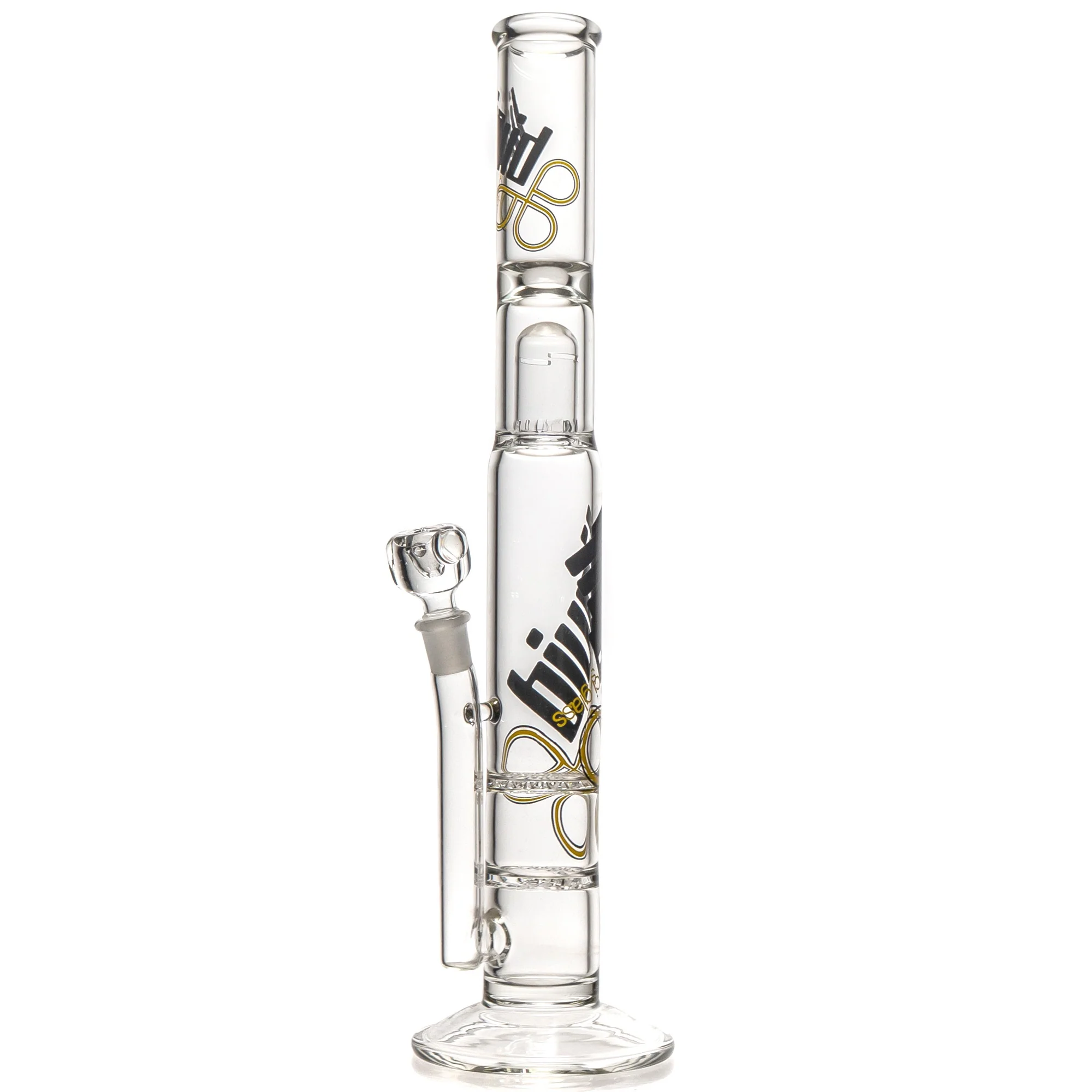 Liquid Sci - Straight Tube w/ Jacuzzi Perc - Black & Yellow Label