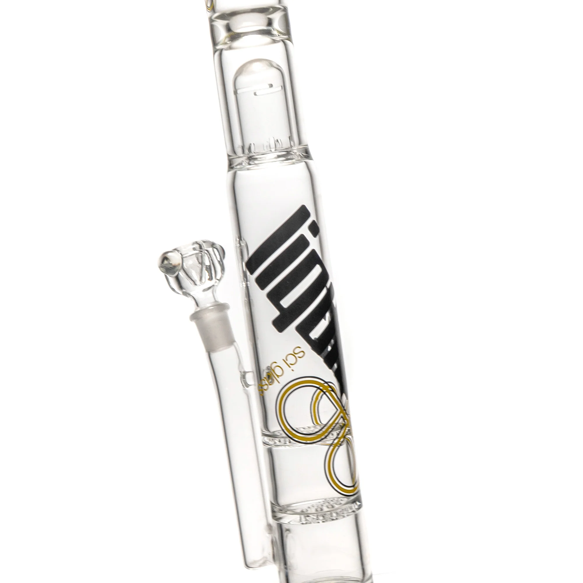 Liquid Sci - Straight Tube w/ Jacuzzi Perc - Black & Yellow Label - Image 3