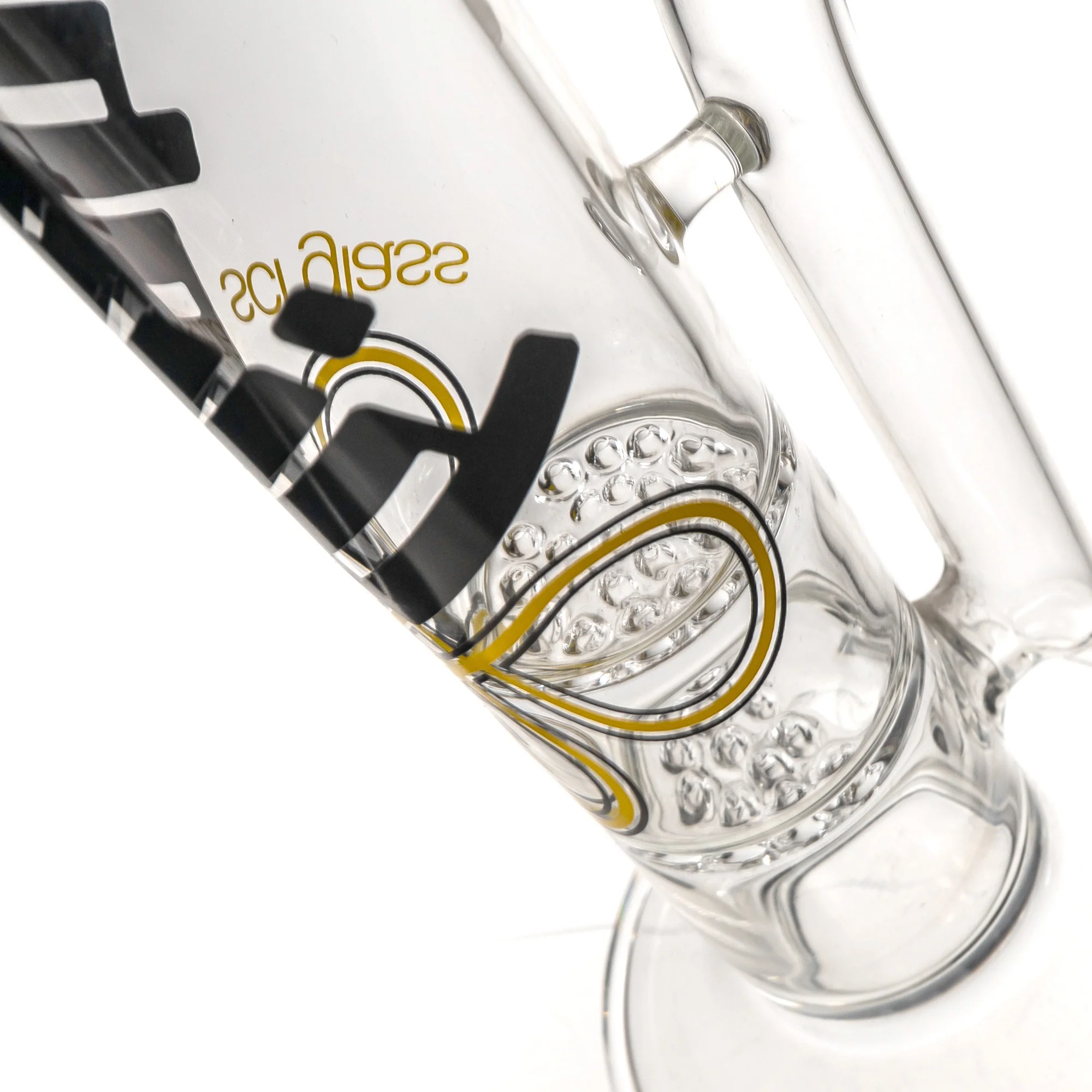 Liquid Sci - Straight Tube w/ Jacuzzi Perc - Black & Yellow Label - Image 4