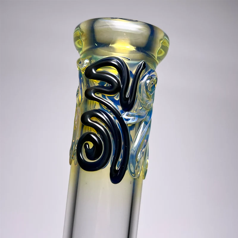 Mary Jane's Glass Studio - 10" Beaker - 32x4 - Fume w/ Black - Image 2