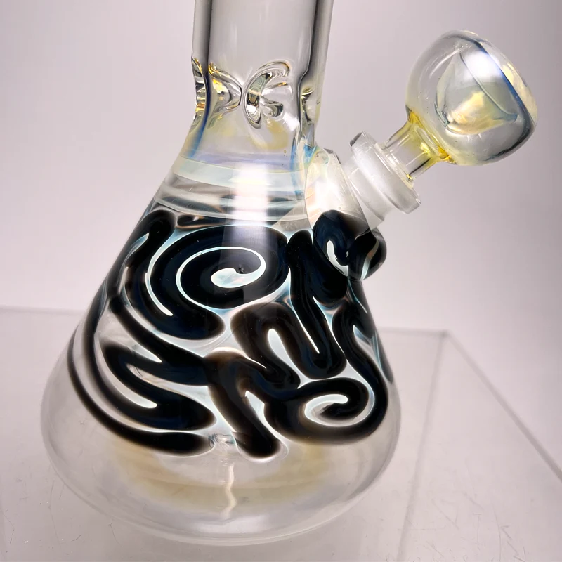 Mary Jane's Glass Studio - 10" Beaker - 32x4 - Fume w/ Black - Image 3