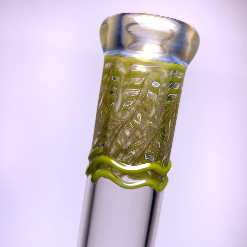Mary Jane's Glass Studio - 10" Beaker - 32x4 - Fume W&R Olive Green - Image 2