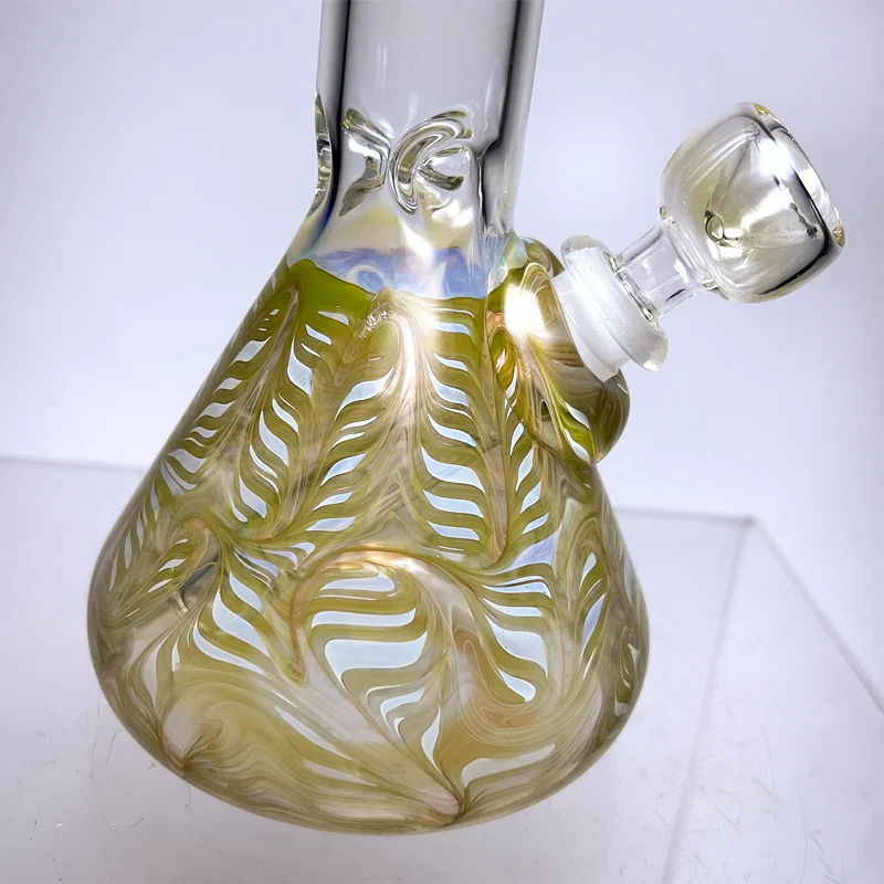 Mary Jane's Glass Studio - 10" Beaker - 32x4 - Fume W&R Olive Green - Image 3