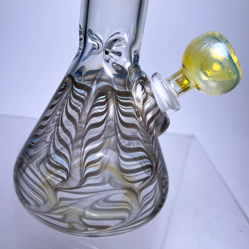 Mary Jane's Glass Studio - 10" Beaker - 32x4 - Fume W&R Smoke - Image 3