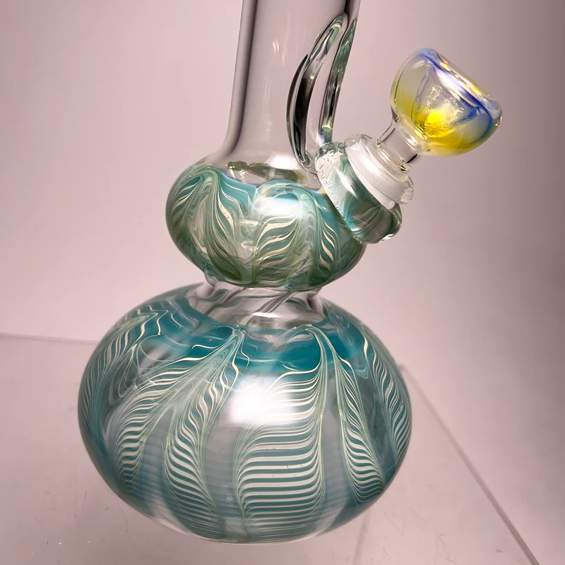Mary Jane's Glass Studio - 10" Double Bubble - 32x4 - Fume W&R Aqua - Image 3