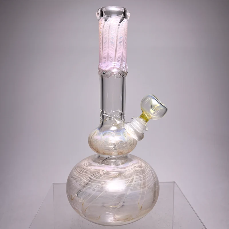 Mary Jane's Glass Studio - 10" Double Bubble - 32x4 - Fume W&R Pink