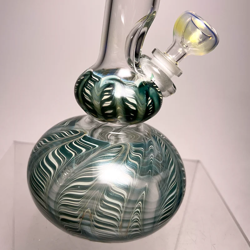 Mary Jane's Glass Studio - 10" Double Bubble - 32x4 - Fume W&R Sparkle Blue - Image 3