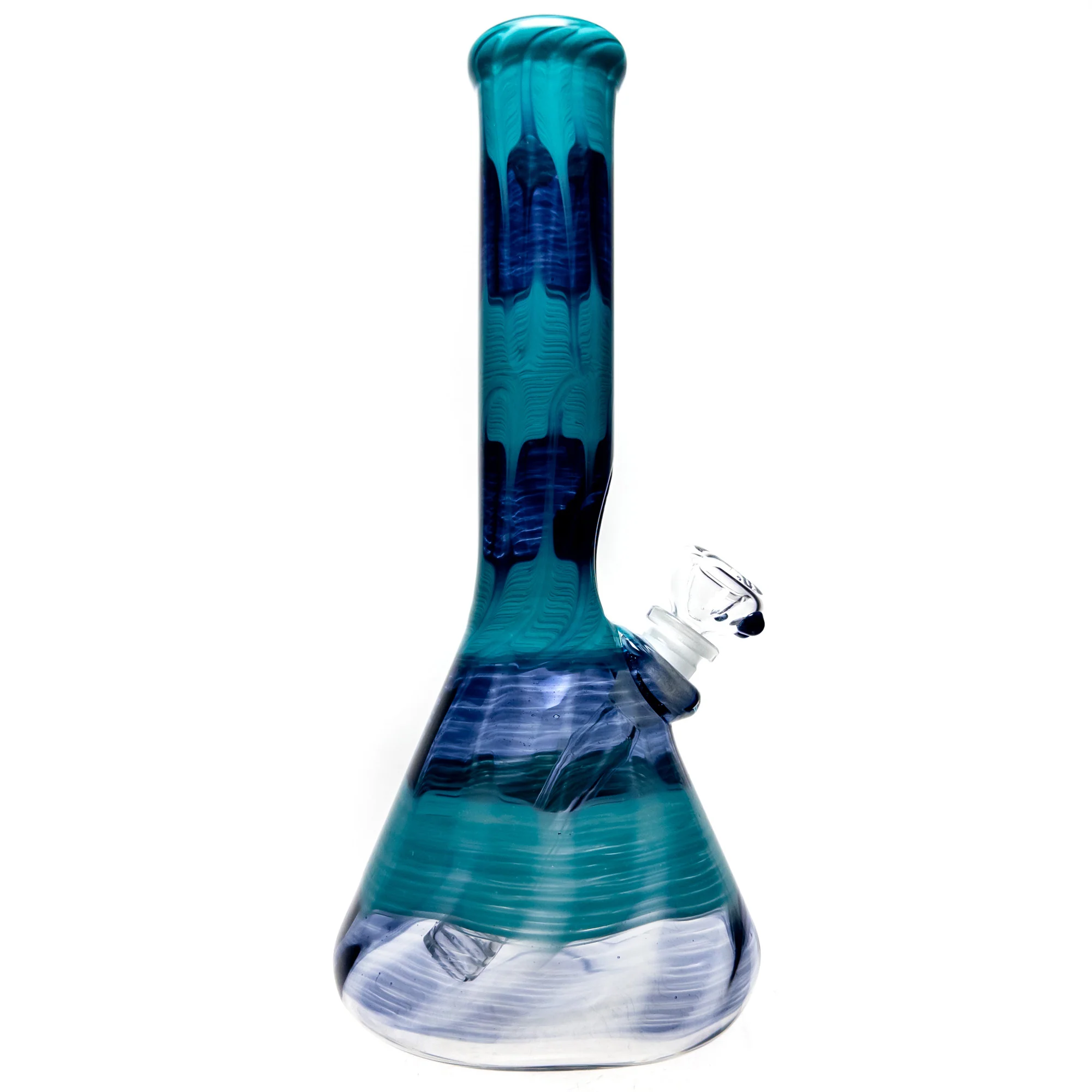 Mary Jane's Glass Studio - 12" Beaker - 38x4 - Full Color W&R Aqua - Image 2