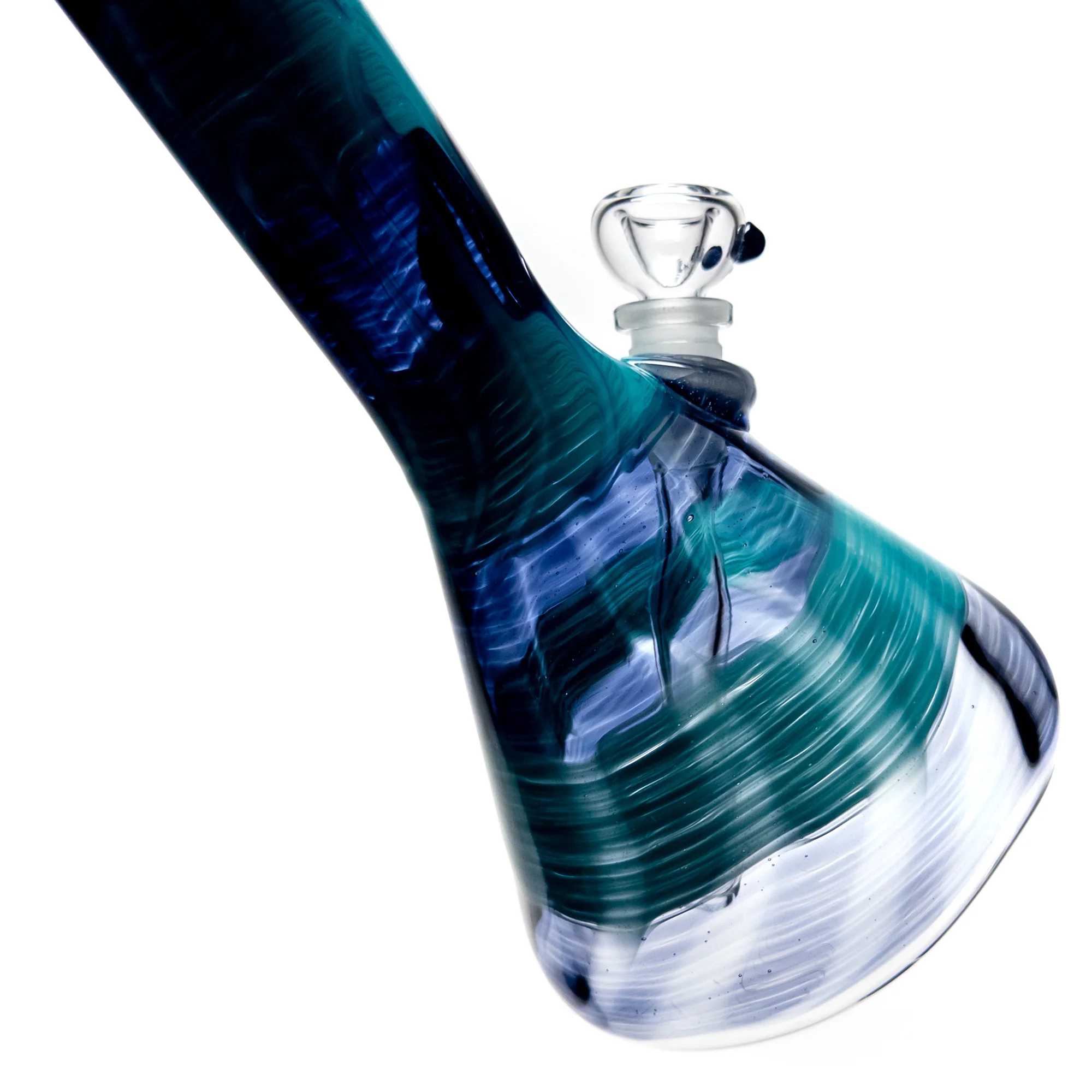 Mary Jane's Glass Studio - 12" Beaker - 38x4 - Full Color W&R Aqua - Image 3